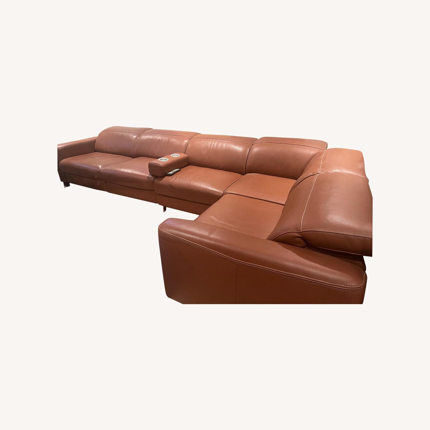 Light Brown Leather 3+ Piece Sectional - image-0