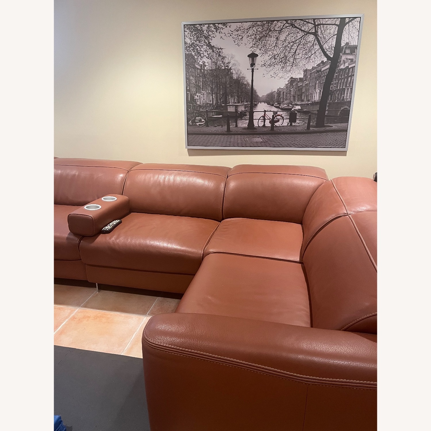 Light Brown Leather 3+ Piece Sectional - image-2