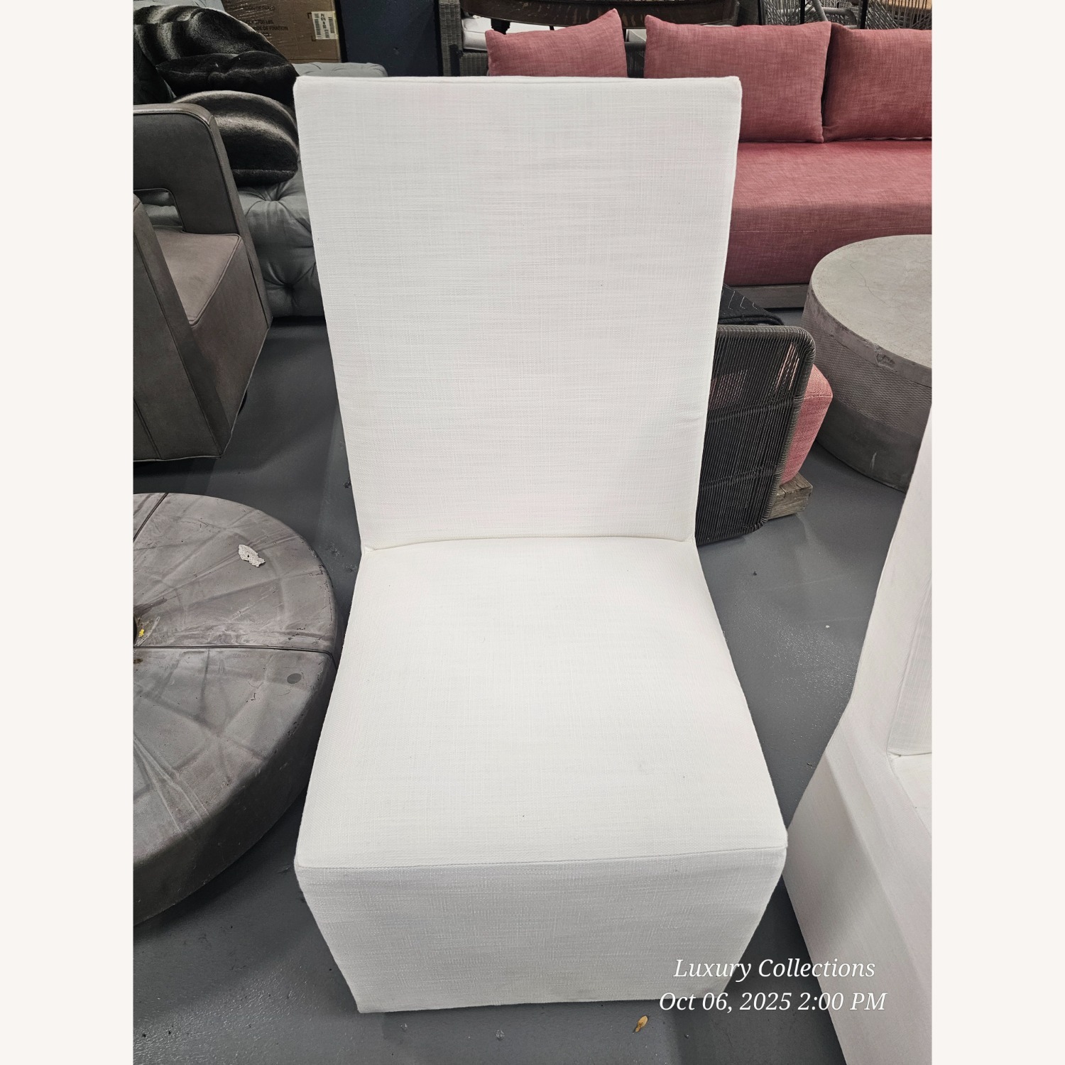 Restoration Hardware Ellison White Fabric Dining Chair - image-7