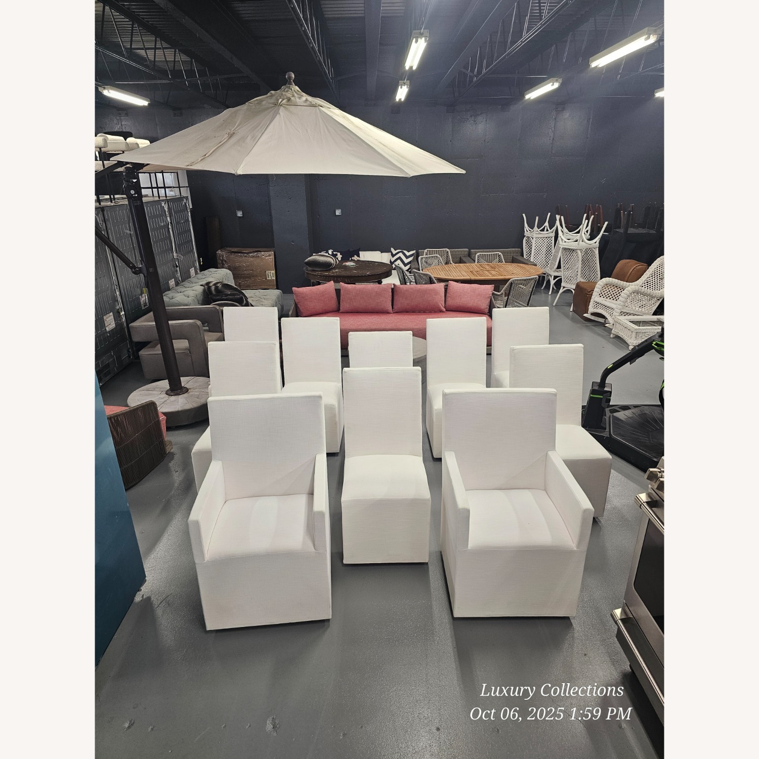 Restoration Hardware Ellison White Fabric Dining Chair - image-1