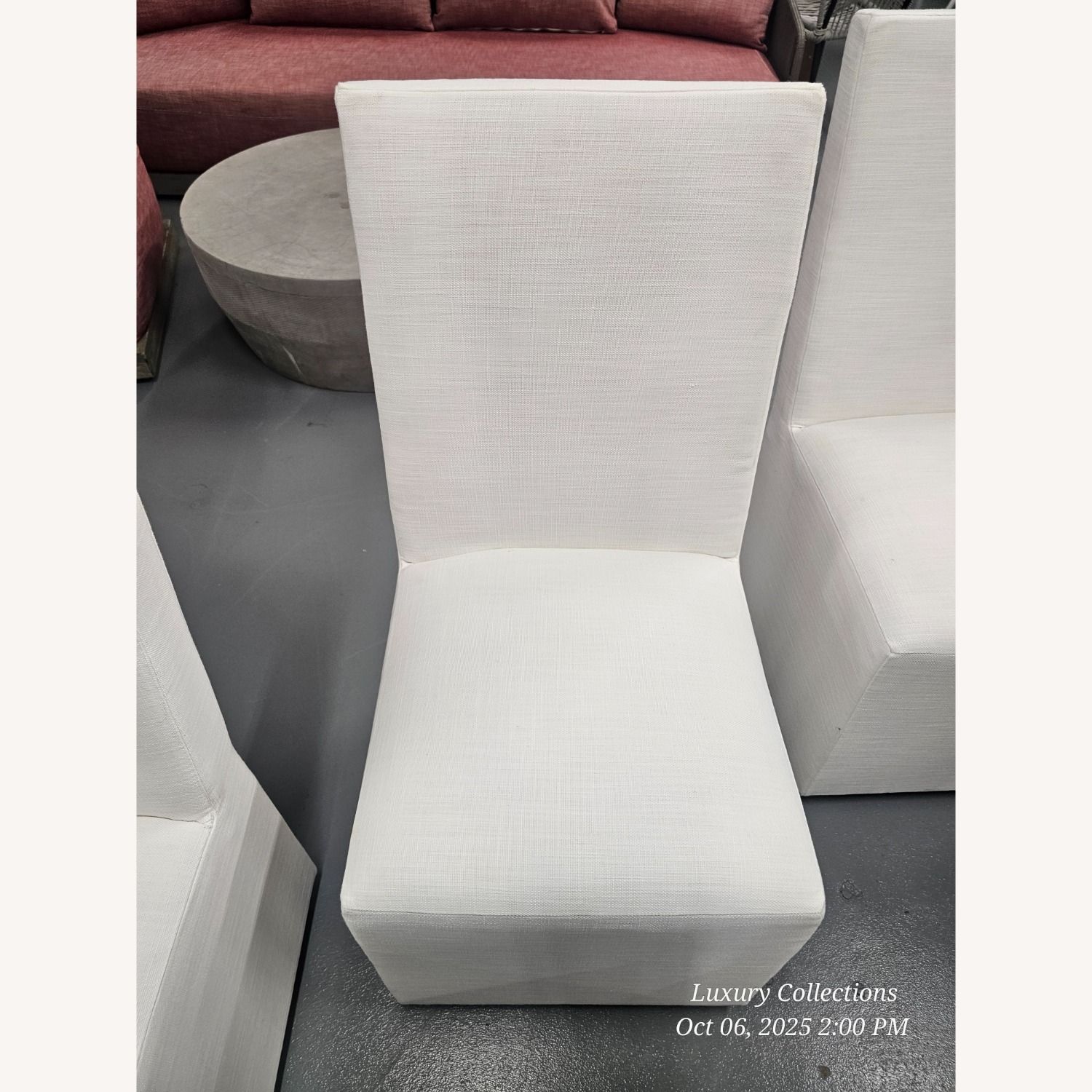 Restoration Hardware Ellison White Fabric Dining Chair - image-10