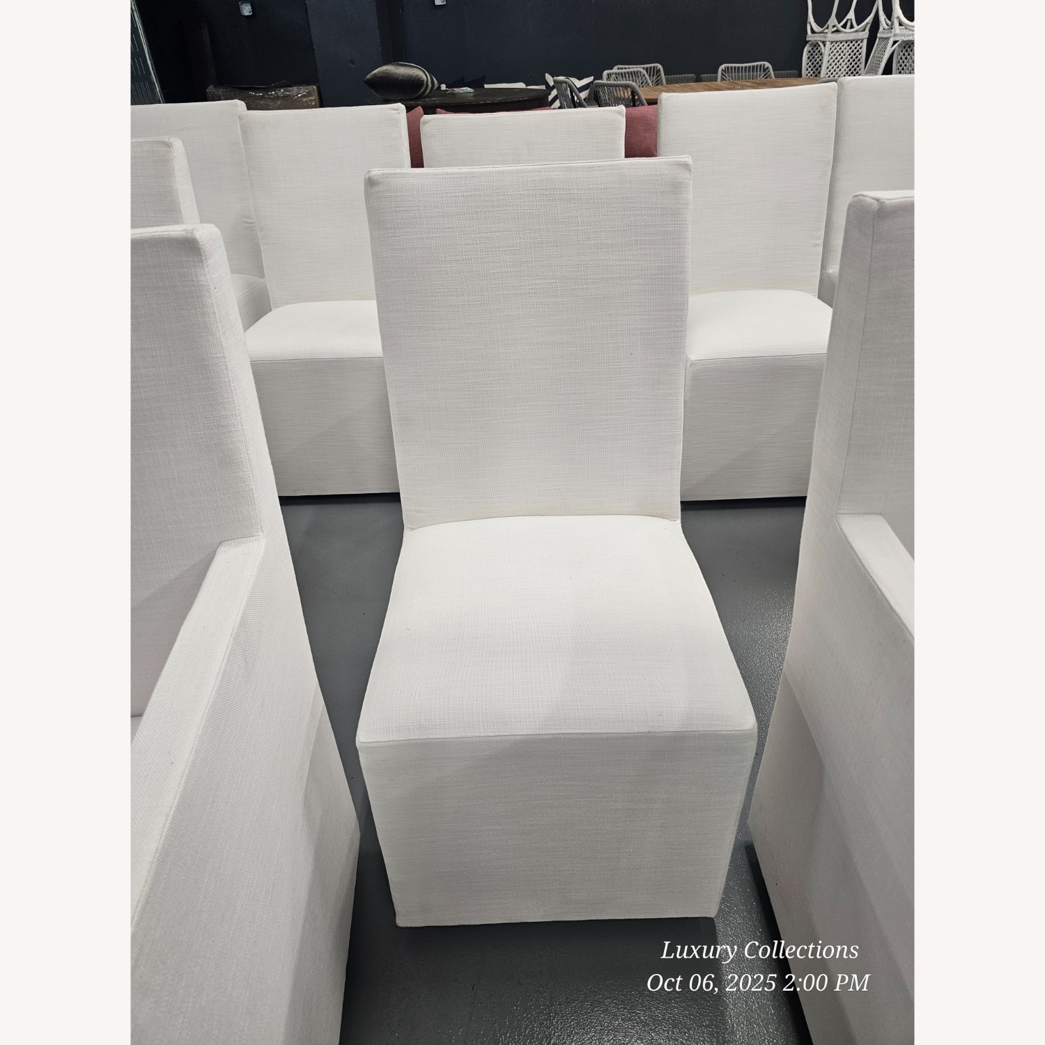 Restoration Hardware Ellison White Fabric Dining Chair - image-4