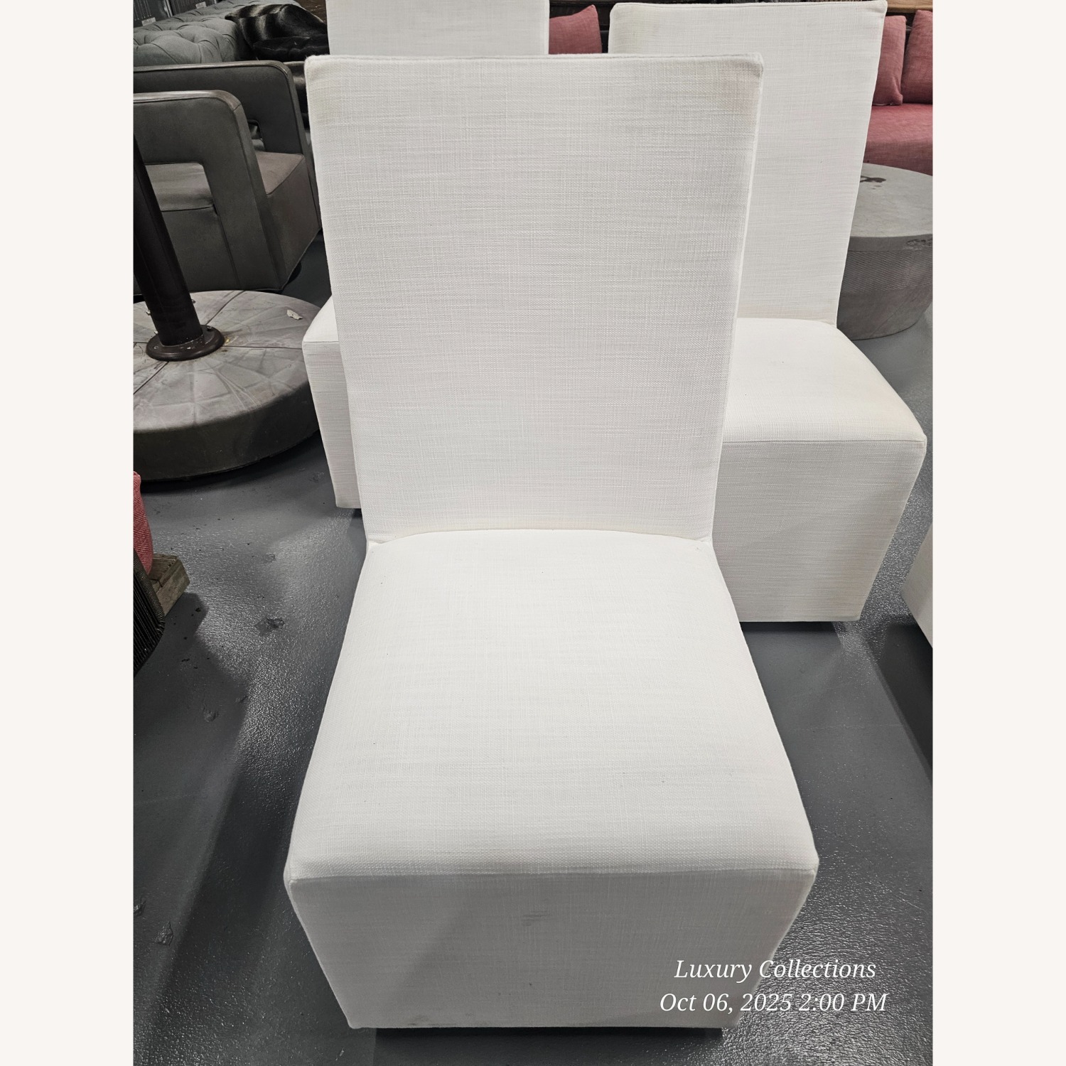 Restoration Hardware Ellison White Fabric Dining Chair - image-6