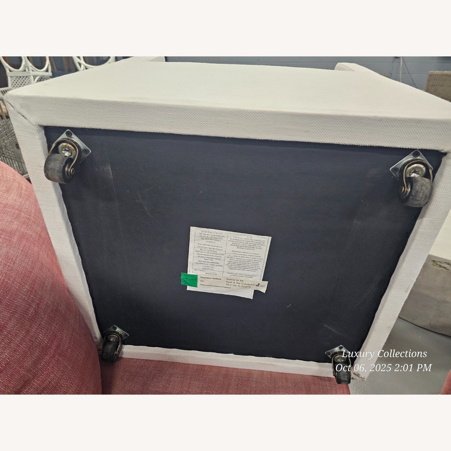 Restoration Hardware Ellison White Fabric Dining Chair - image-15