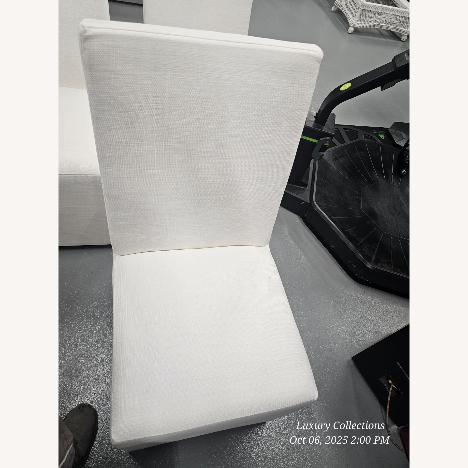 Restoration Hardware Ellison White Fabric Dining Chair - image-11