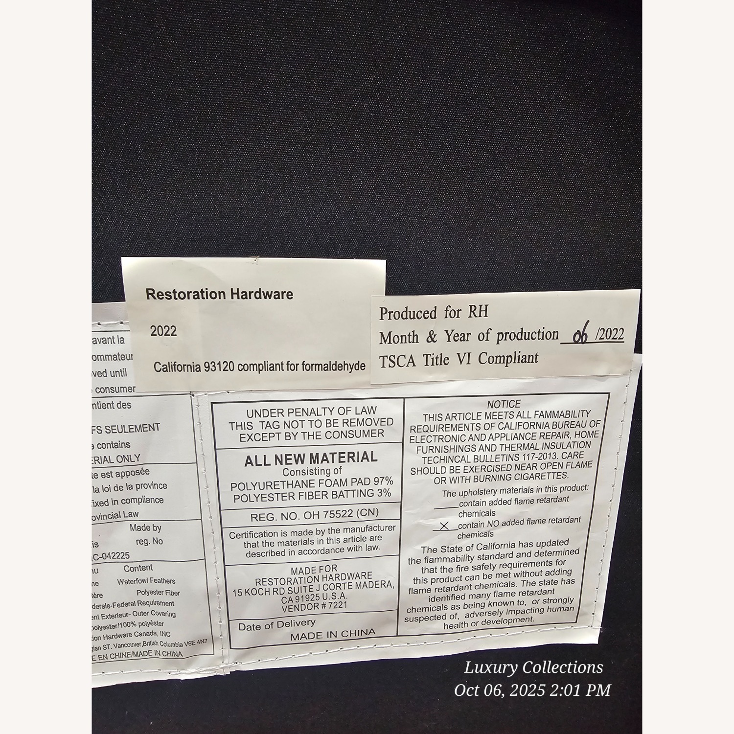 Restoration Hardware Ellison White Fabric Dining Chair - image-13