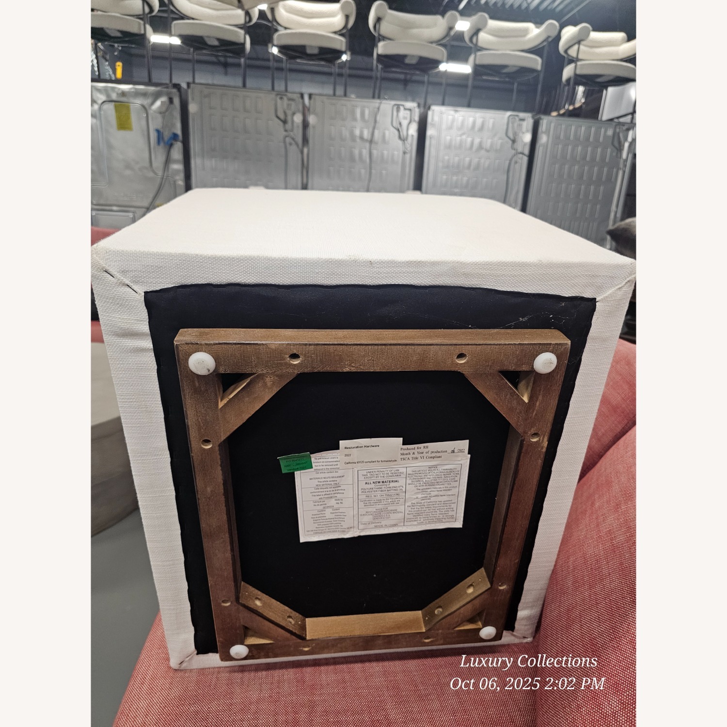 Restoration Hardware Ellison White Fabric Dining Chair - image-16