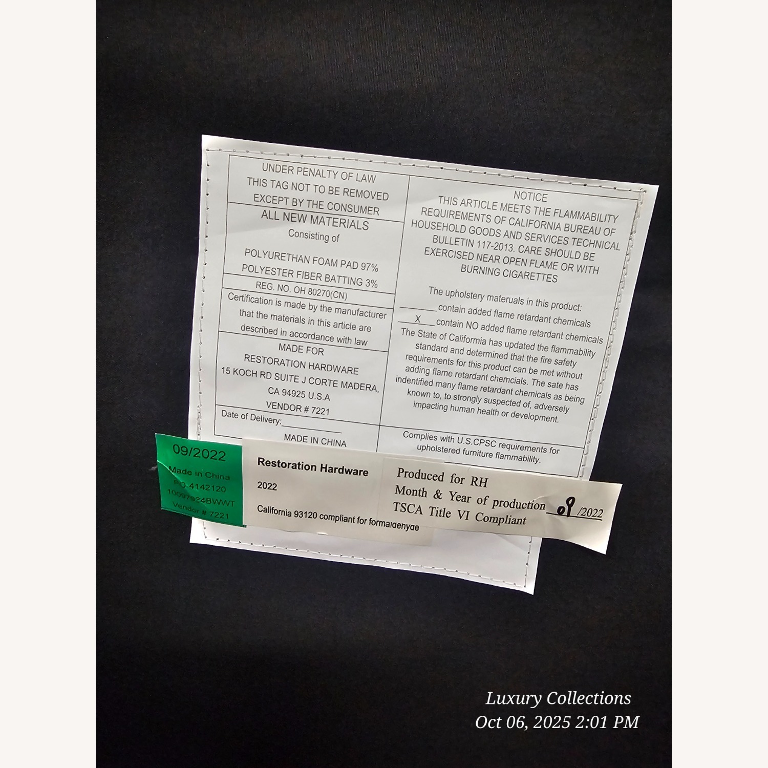 Restoration Hardware Ellison White Fabric Dining Chair - image-17