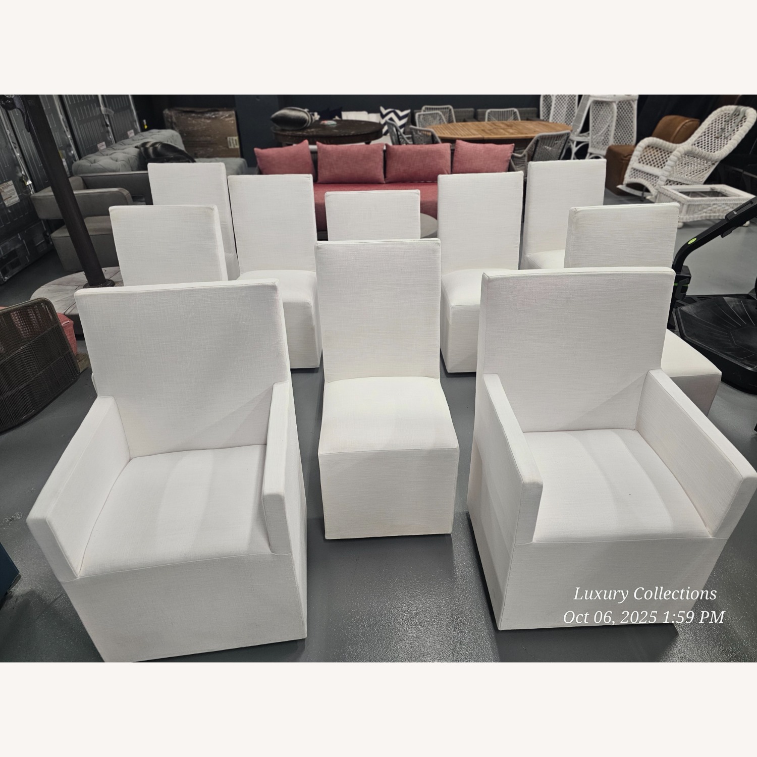 Restoration Hardware Ellison White Fabric Dining Chair - image-2