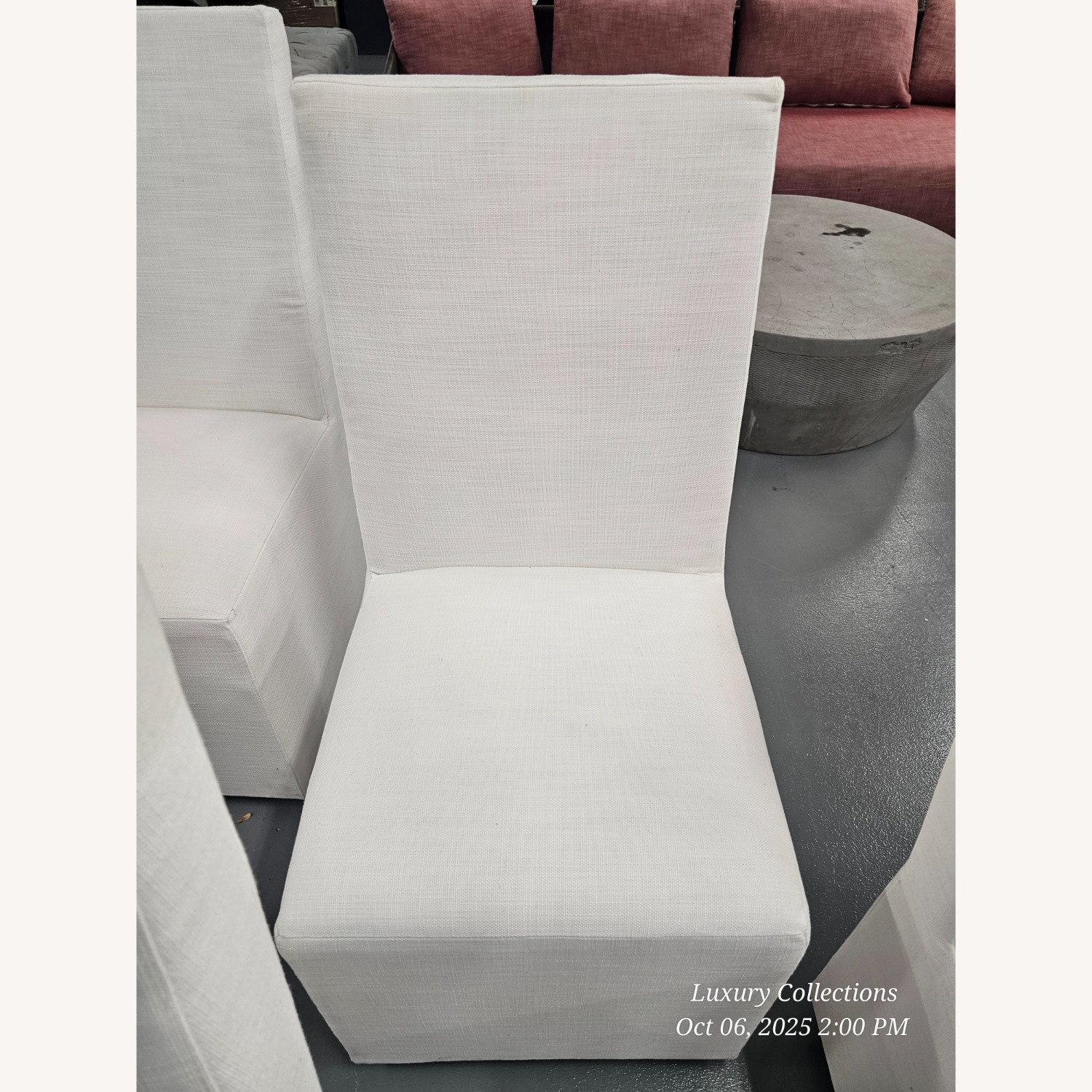 Restoration Hardware Ellison White Fabric Dining Chair - image-8