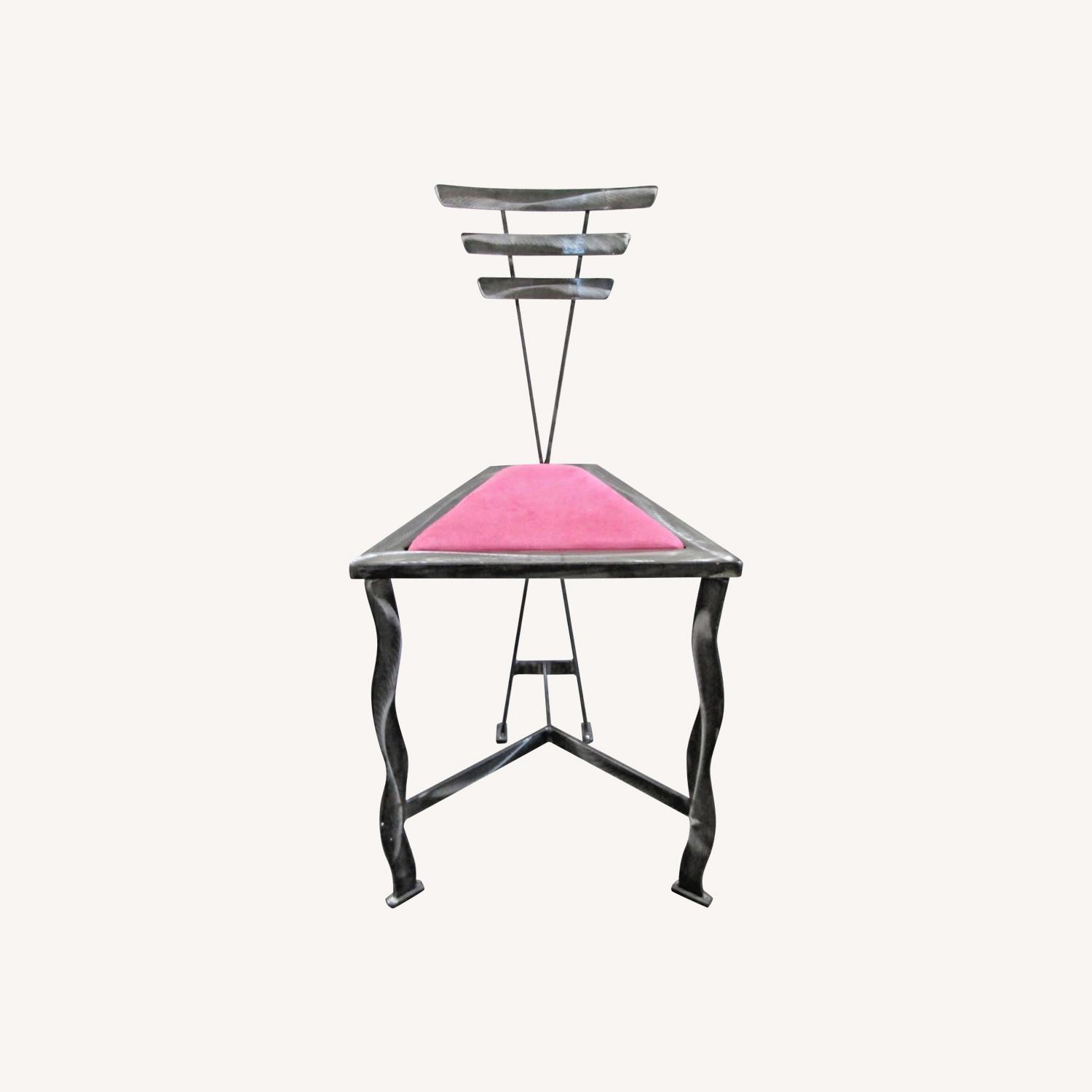 1990s Postmodern Welded Steel Artist Accent Chair - image-0