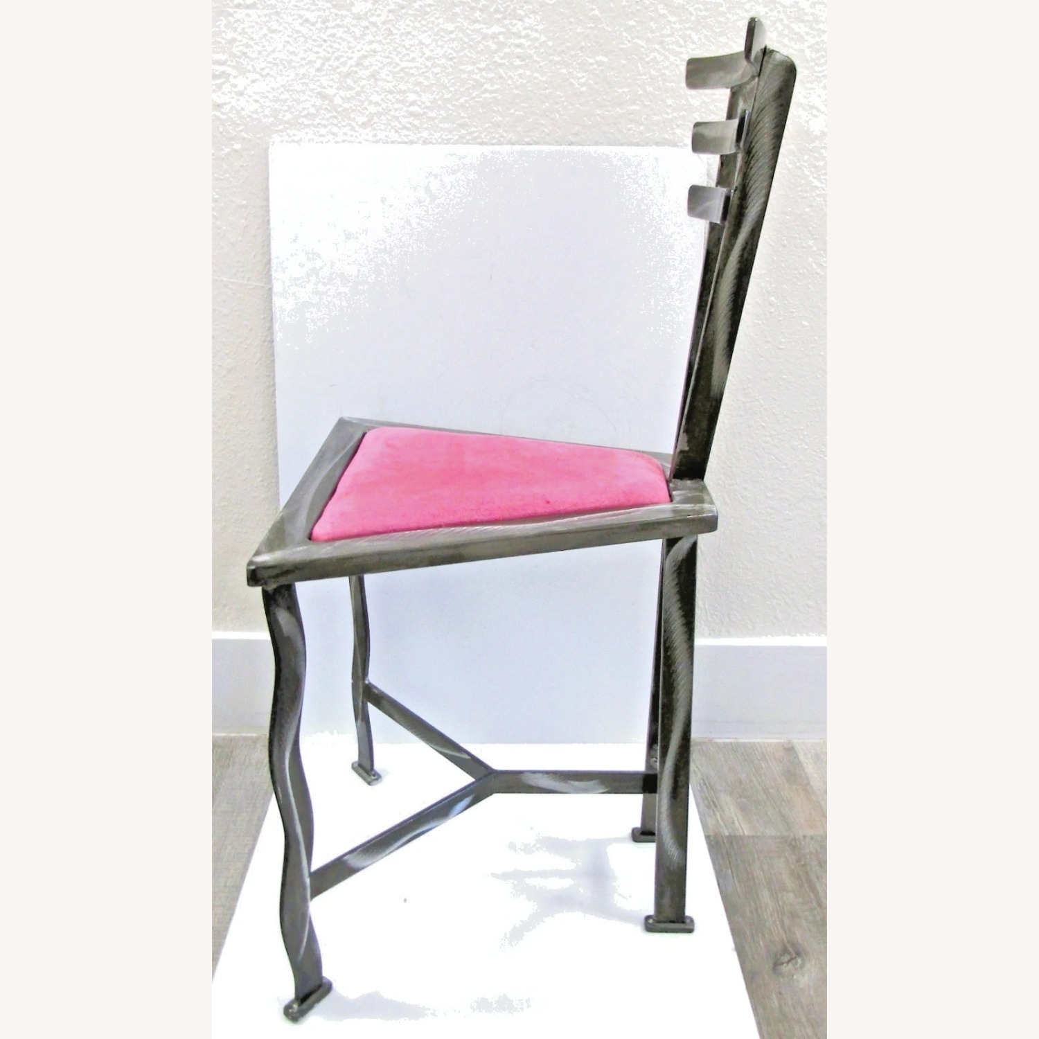 1990s Postmodern Welded Steel Artist Accent Chair - image-5