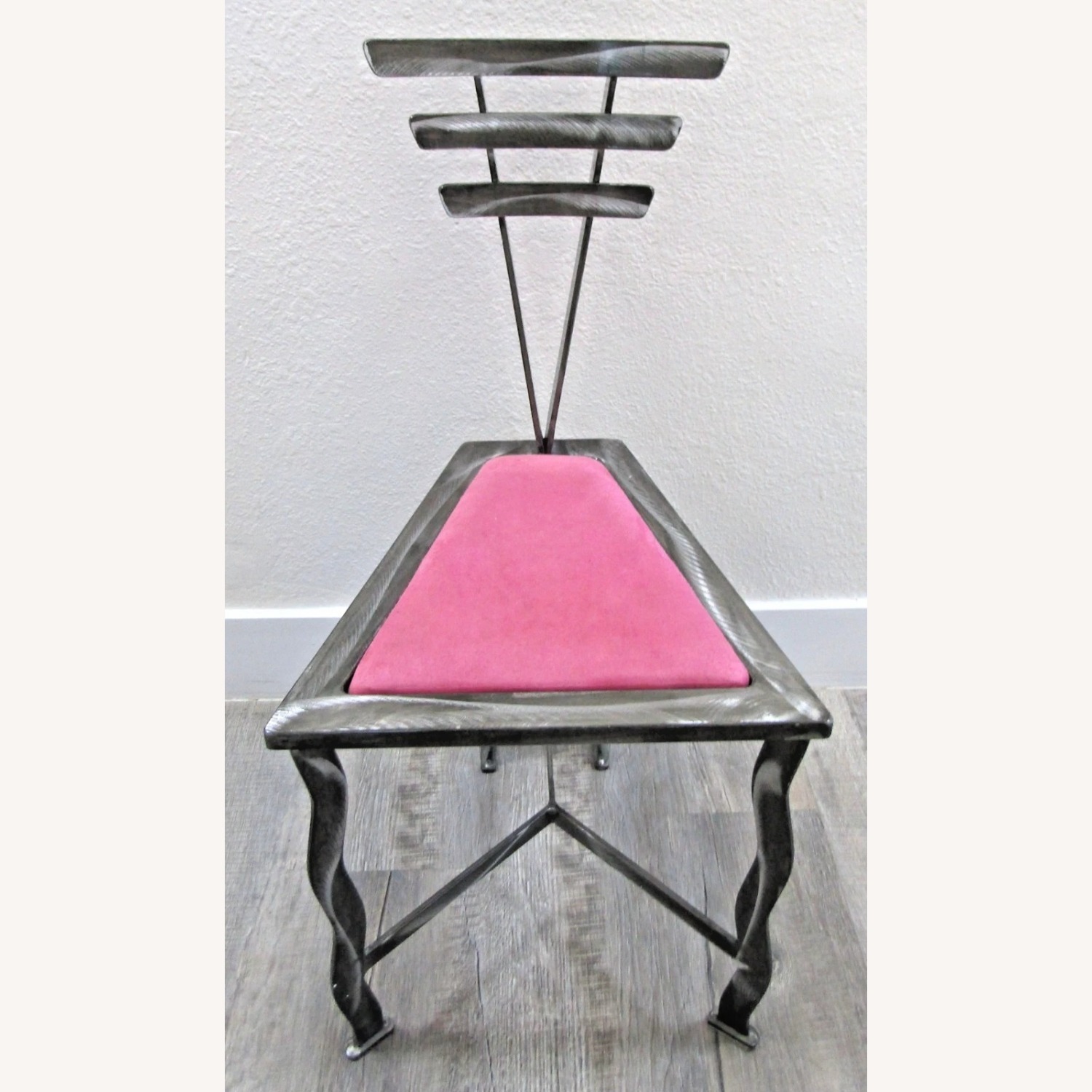 1990s Postmodern Welded Steel Artist Accent Chair - image-2