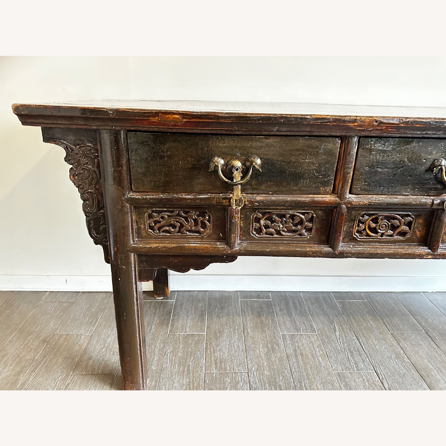 Vintage/Antique Wooden Console Table - image-9