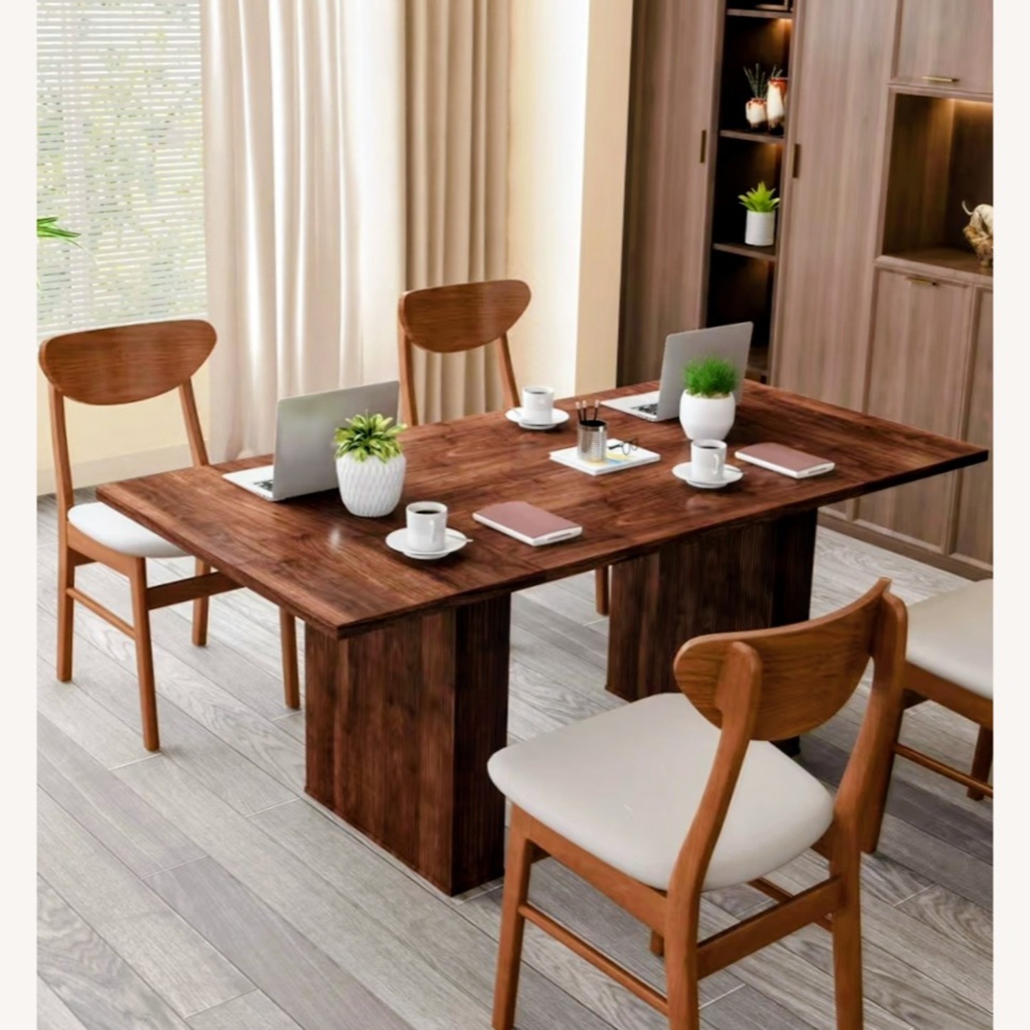 Weselon Dark Brown Wood Dining Table - image-3