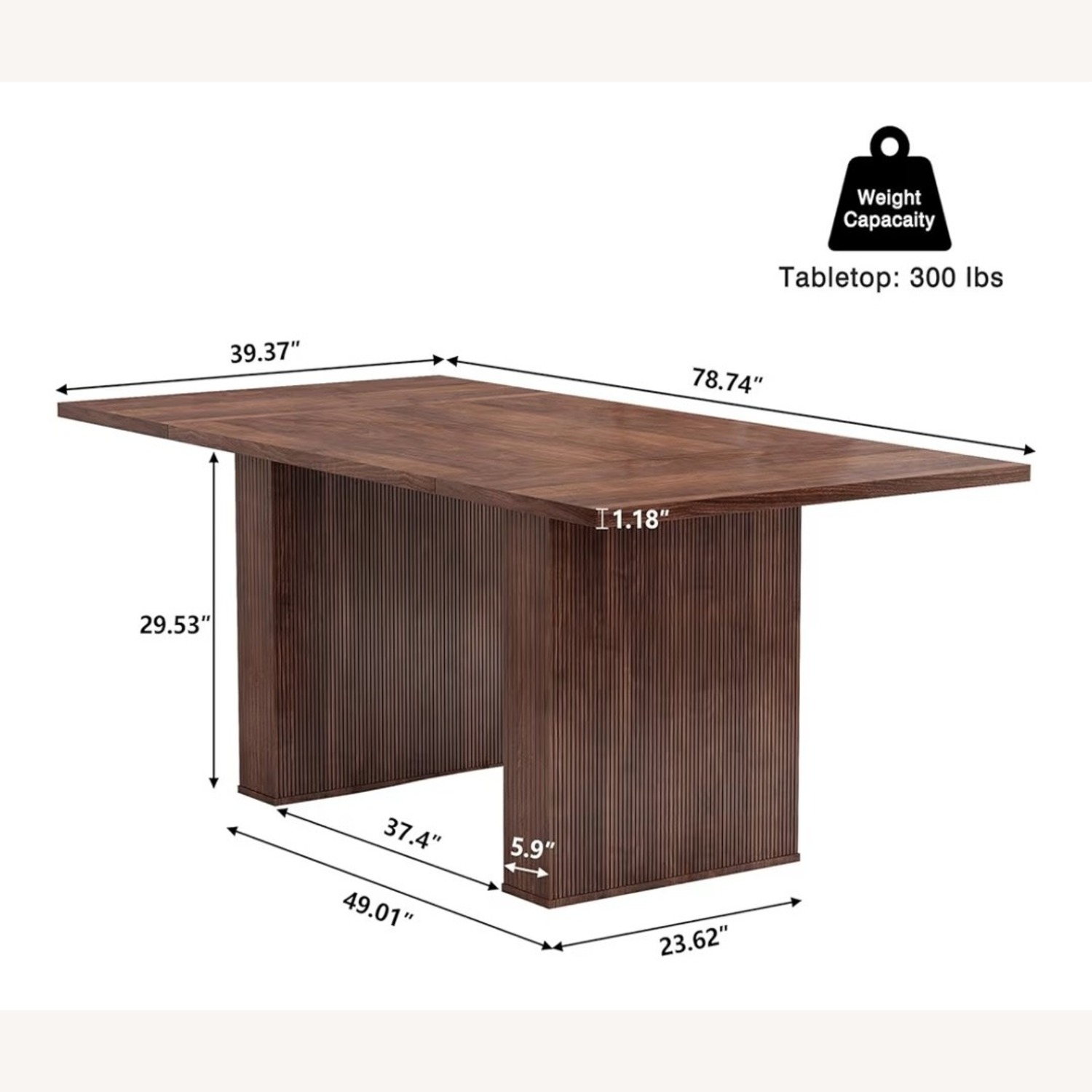 Weselon Dark Brown Wood Dining Table - image-2