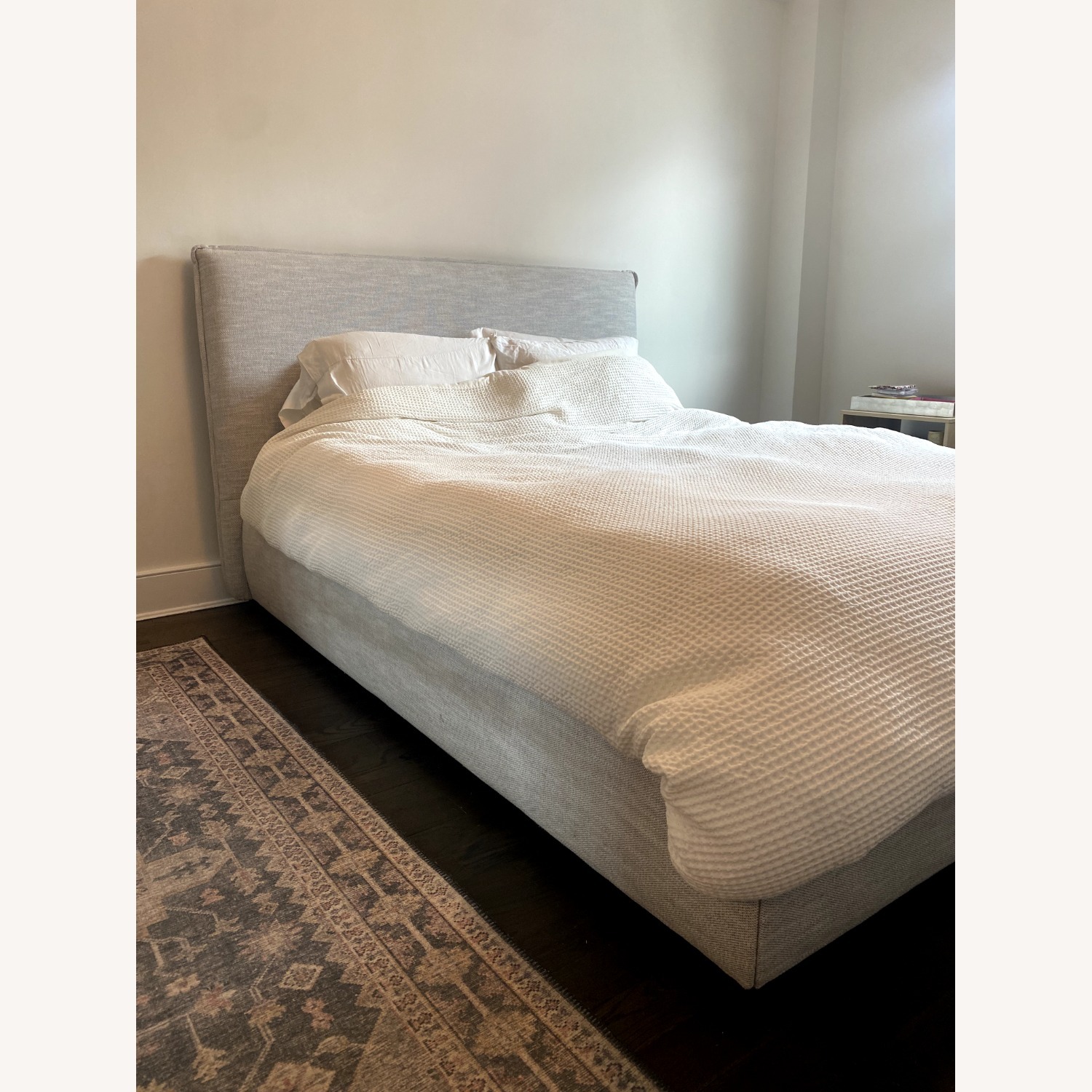 West Elm Light Gray Fabric Queen Bed - image-1