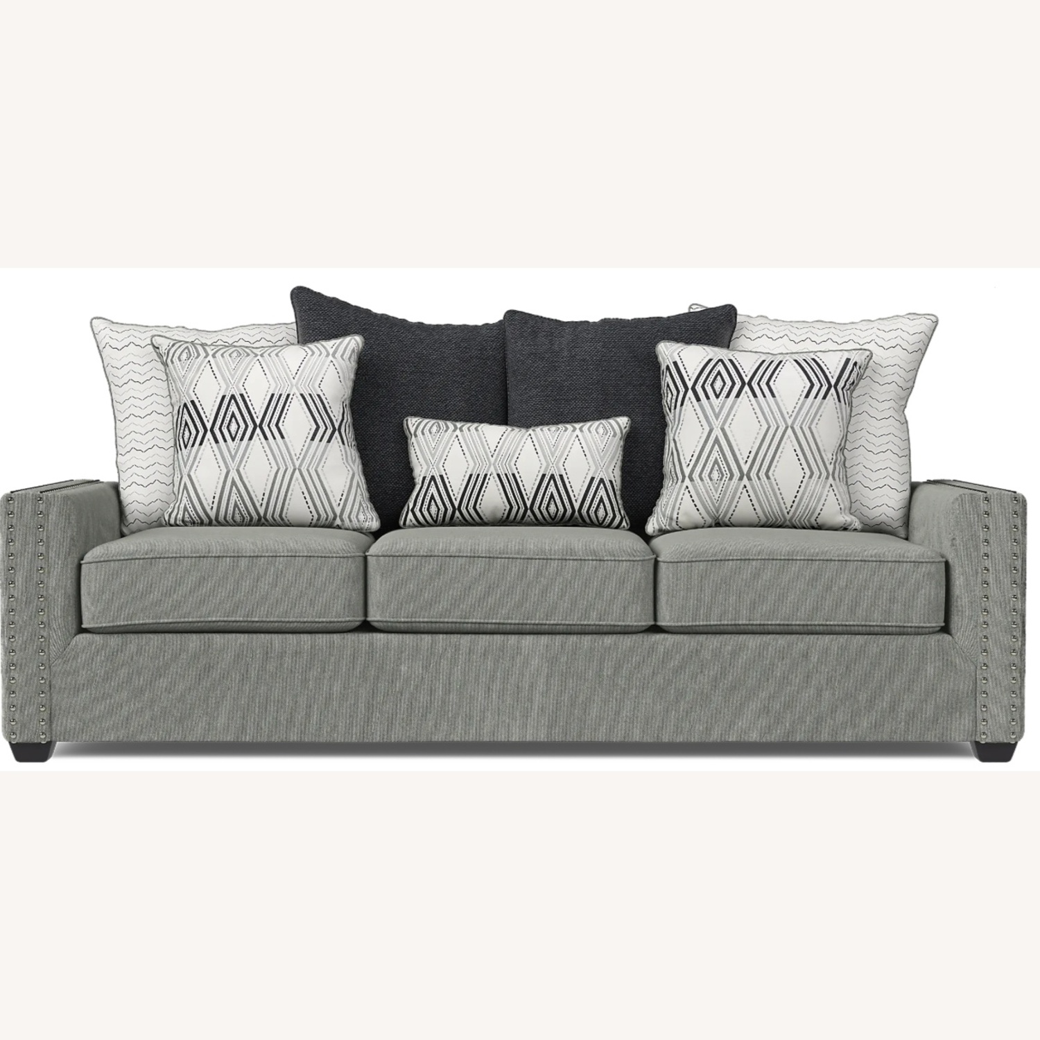Rooms To Go Natalia Light Gray Fabric Loveseat Sofa - image-0