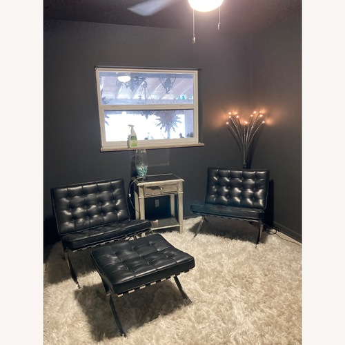Used Knoll Barcelona Chair Black Leather Accent Chairs for sale on AptDeco