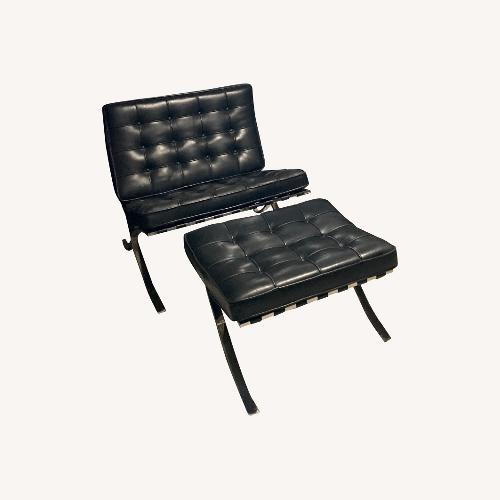 Used Knoll Barcelona Chair Black Leather Accent Chairs for sale on AptDeco