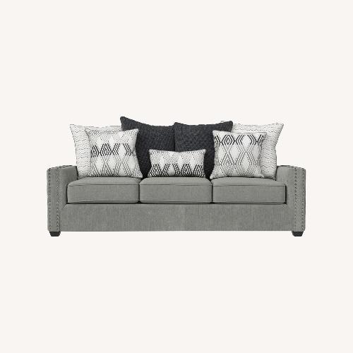 Used Rooms To Go Natalia Light Gray Fabric 3+ Seater Sofa for sale on AptDeco