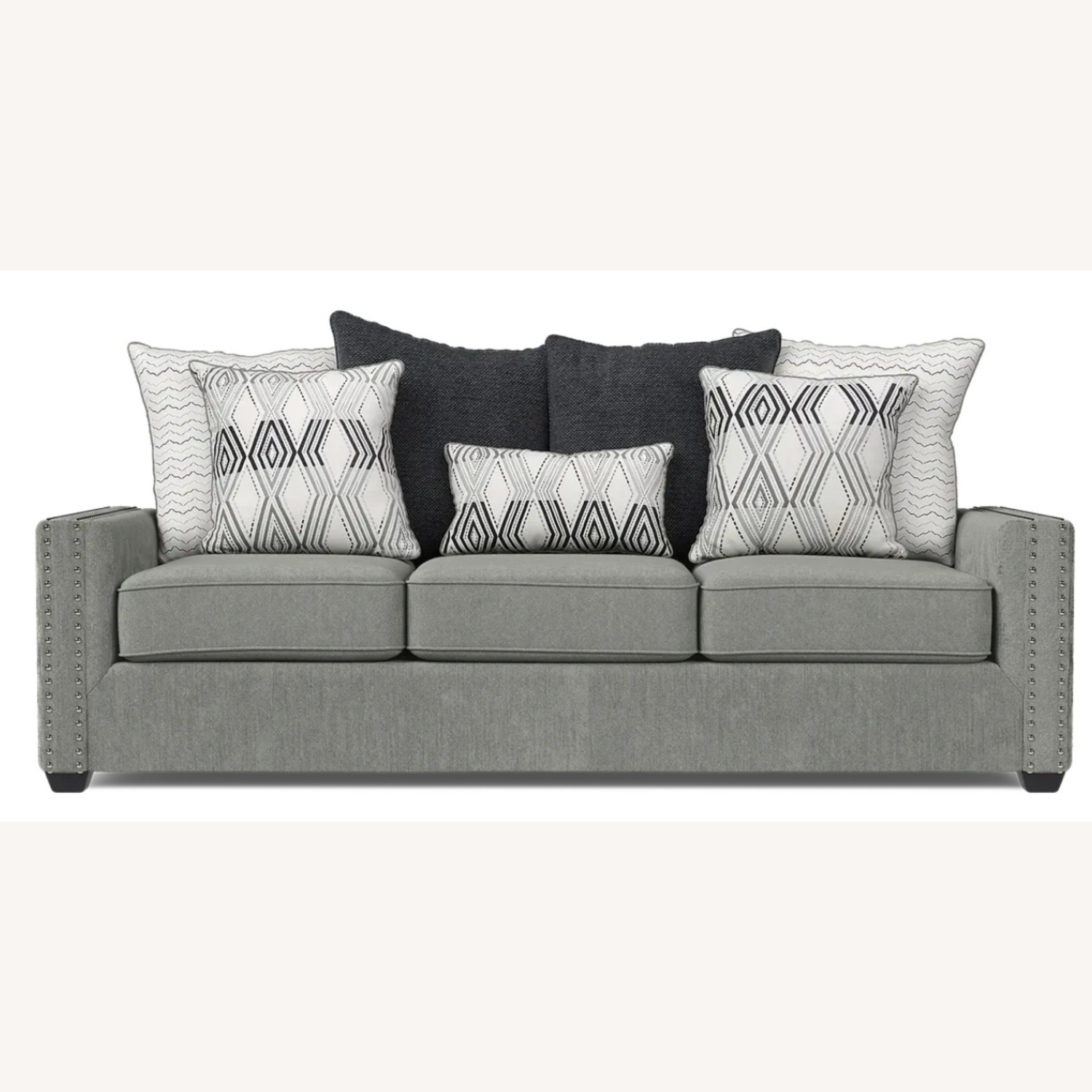 Rooms To Go Natalia Light Gray Fabric 3+ Seater Sofa - image-4