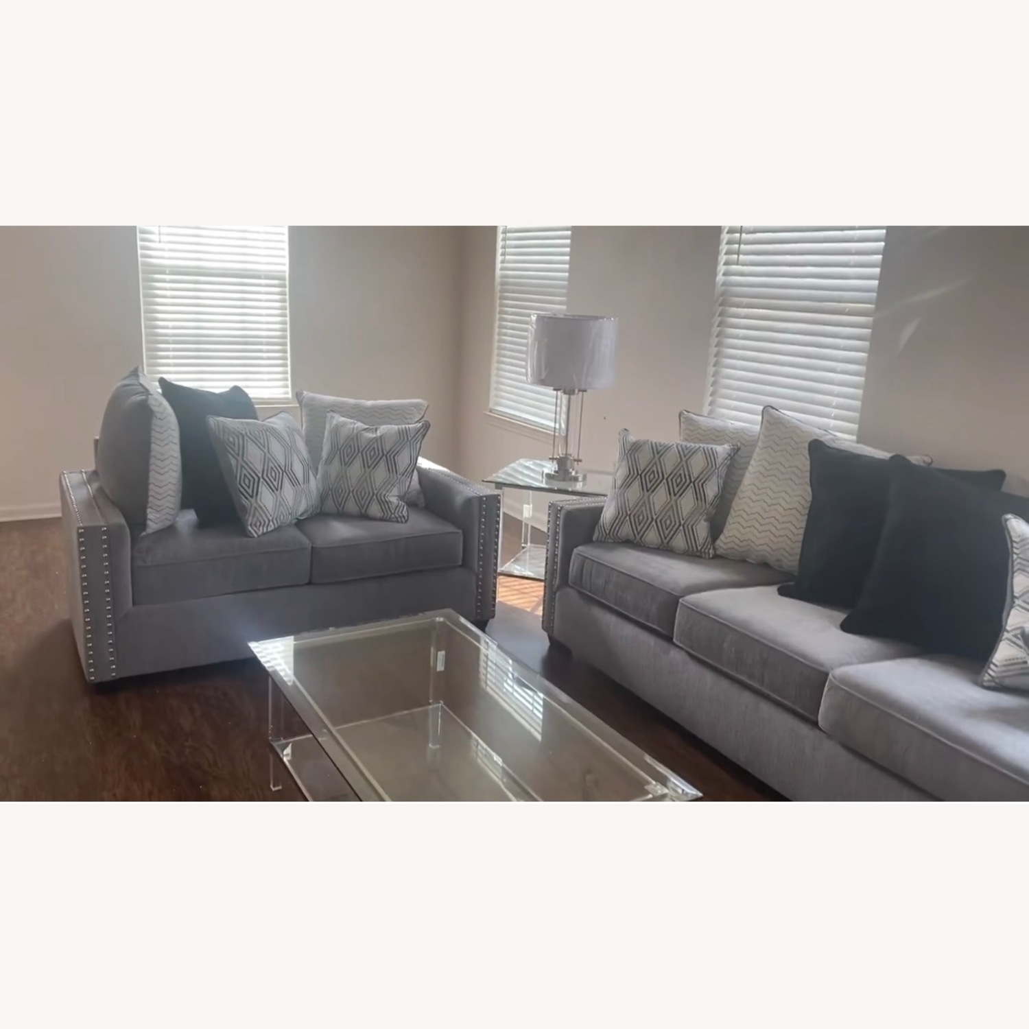 Rooms To Go Natalia Light Gray Fabric 3+ Seater Sofa - image-3