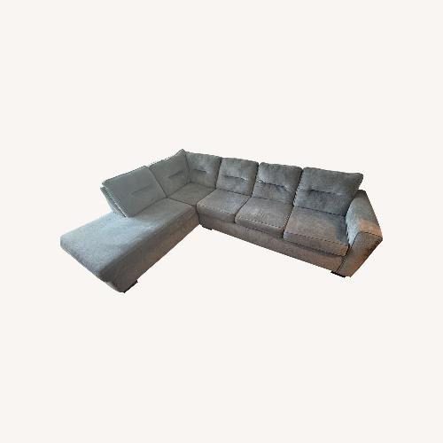 Used Bob's Discount Furniture Dylan Blue 2 Piece Sectional for sale on AptDeco