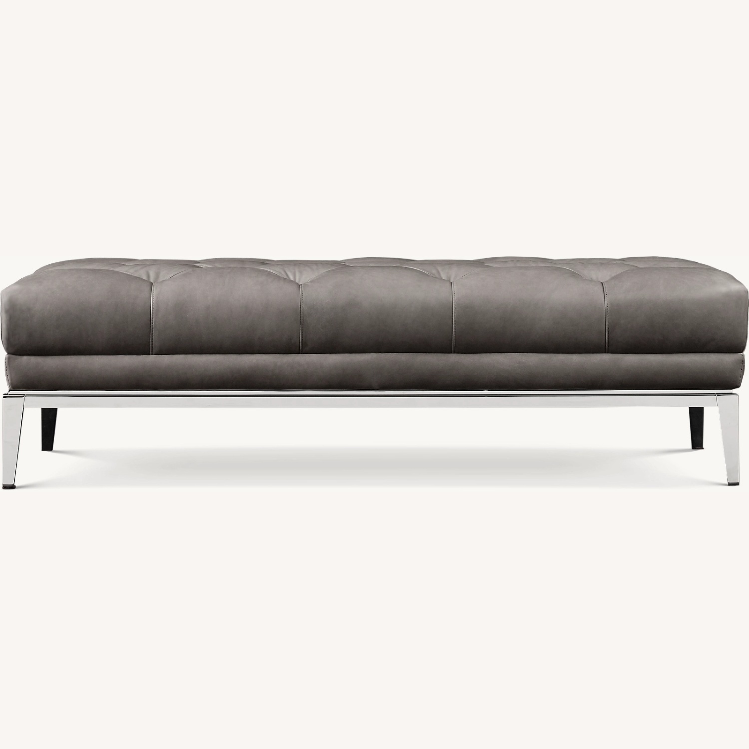 Restoration Hardware Dark Gray Ottoman - image-0