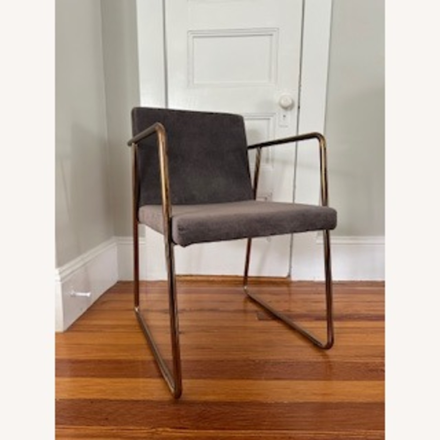 CB2 Rouka Dark Gray Velvet Armchair - image-2