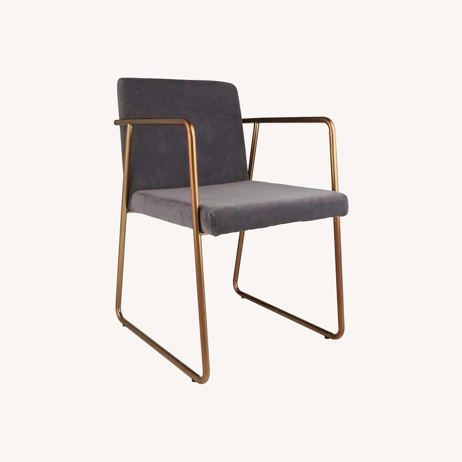 CB2 Rouka Dark Gray Velvet Armchair - image-0