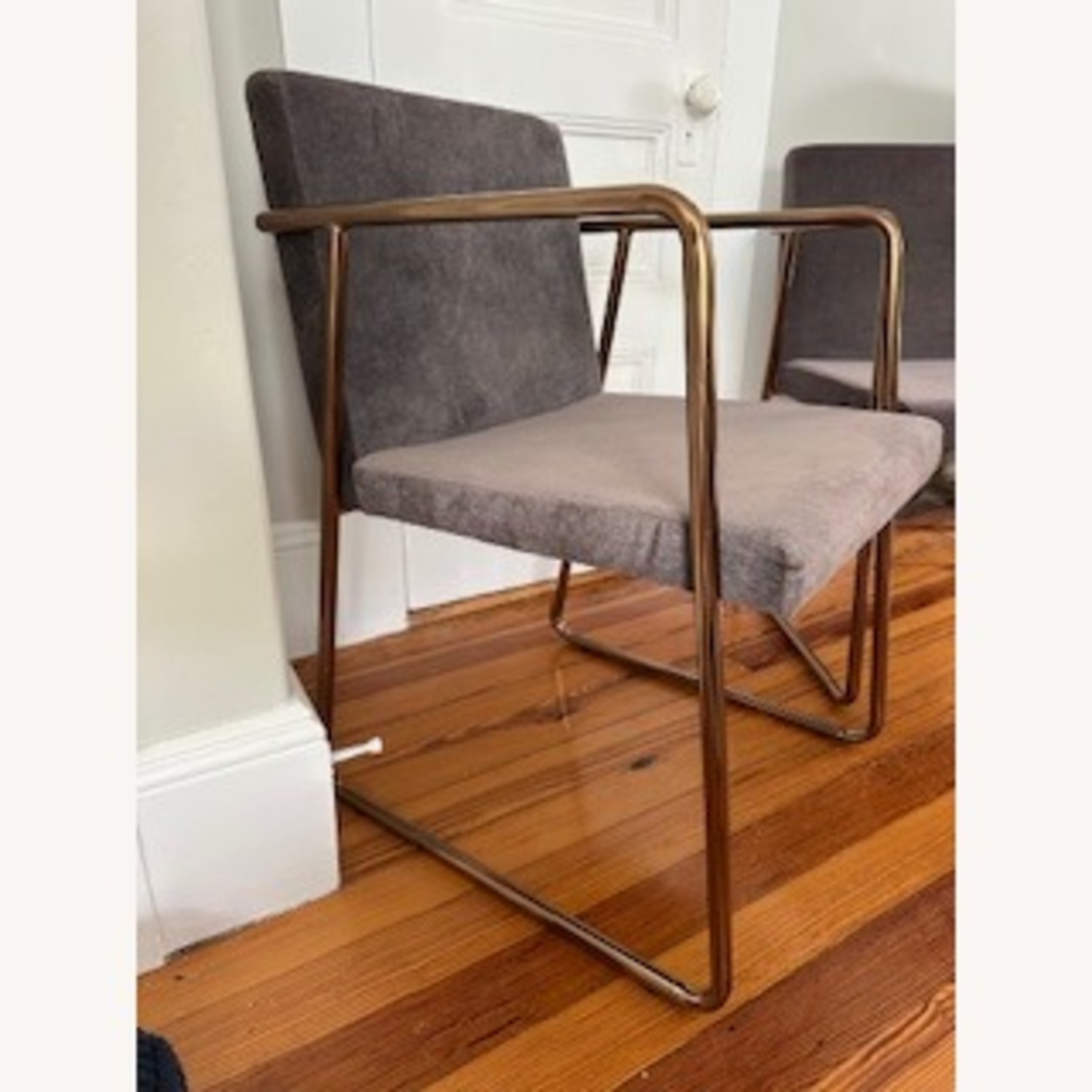 CB2 Rouka Dark Gray Velvet Armchair - image-4