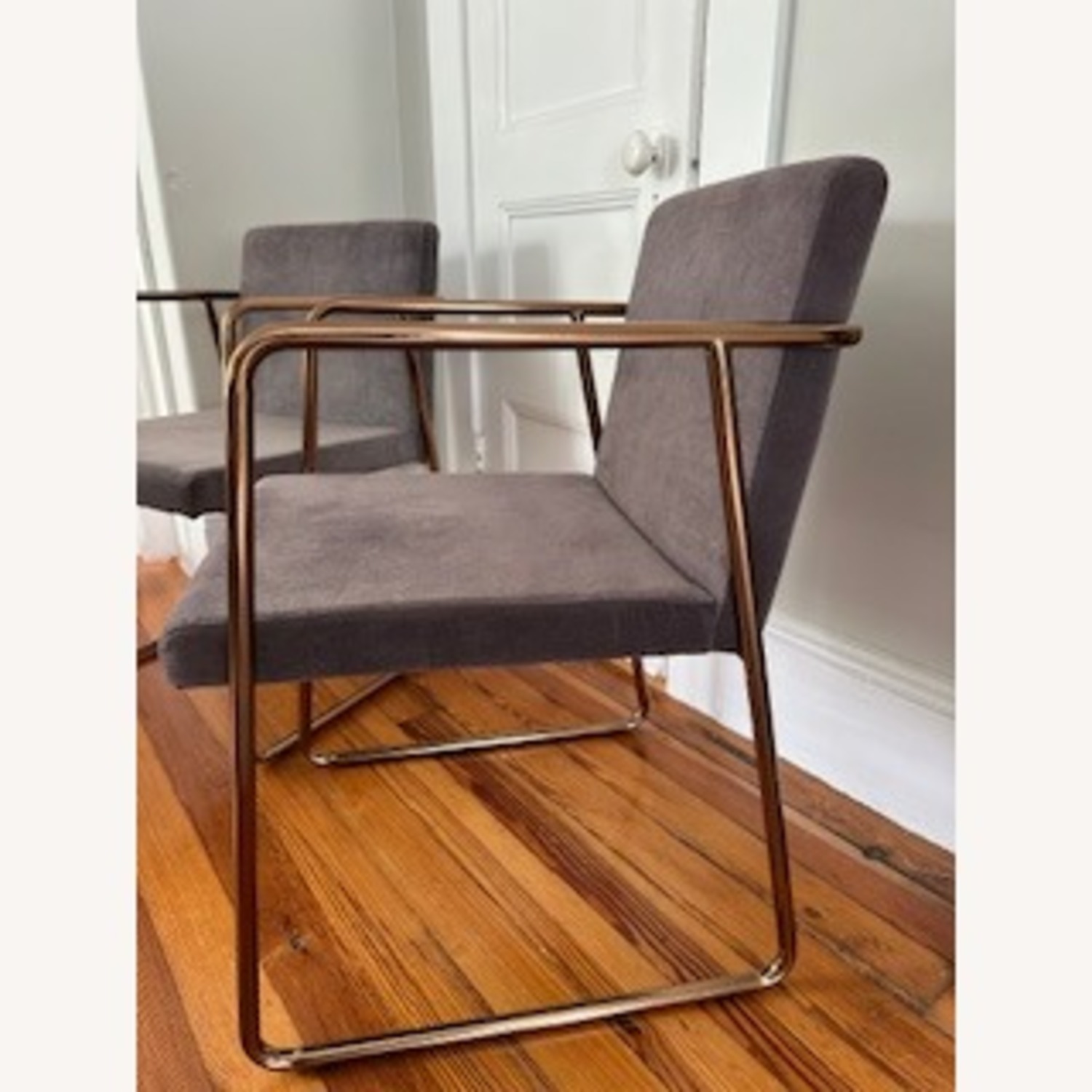 CB2 Rouka Dark Gray Velvet Armchair - image-3