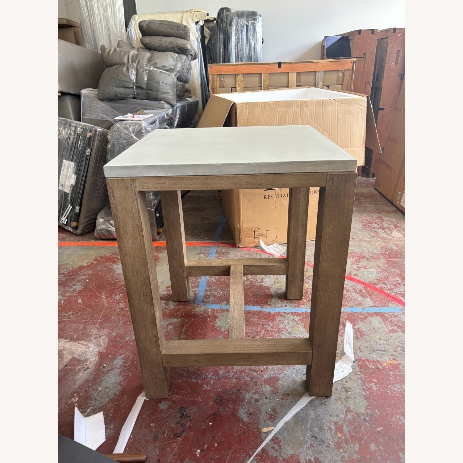 Restoration Hardware French Beam Teak Bar Table - image-3