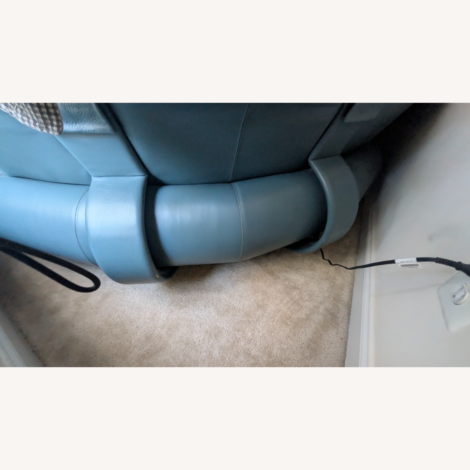 Leather L Shape Couch - Blue Premium Leather - image-10