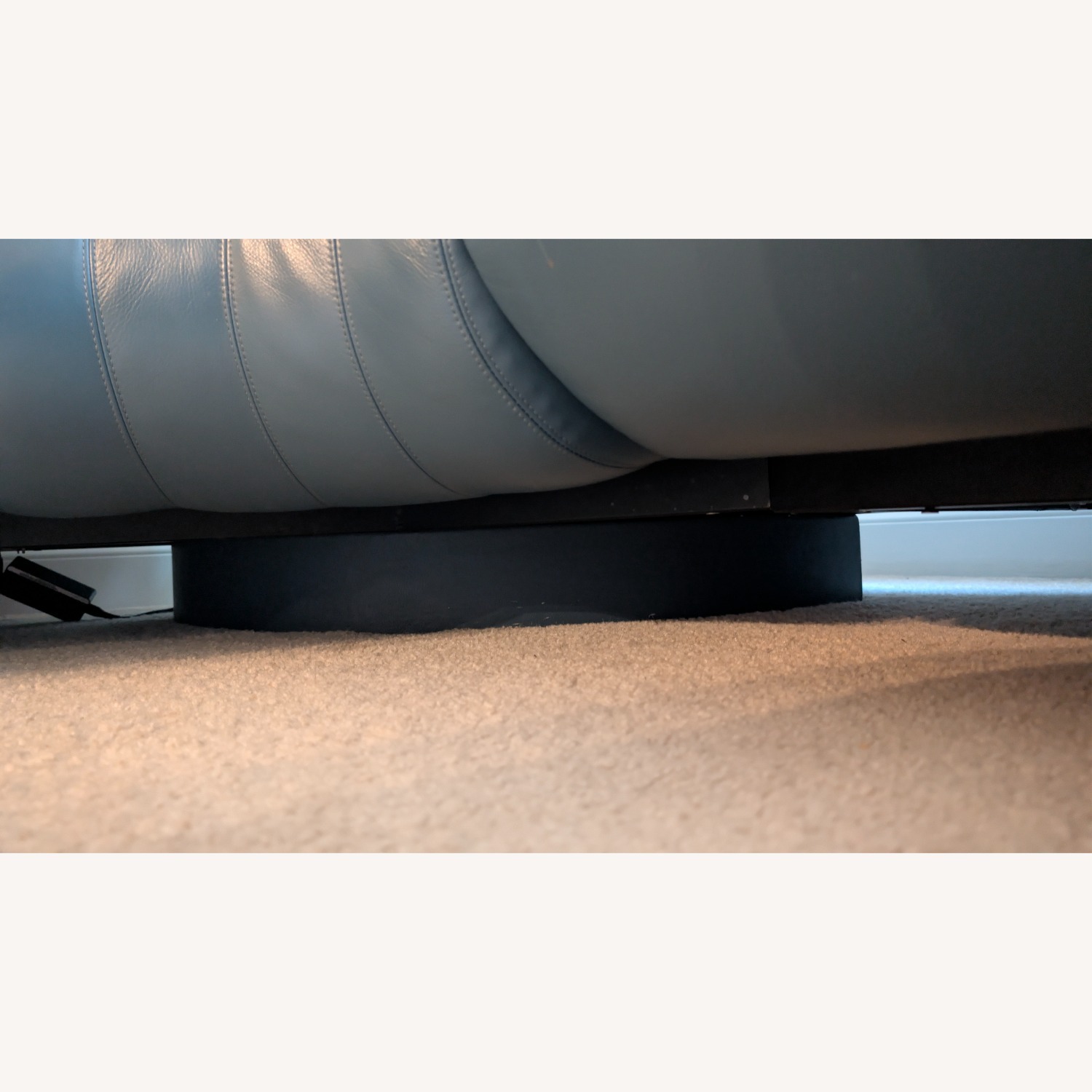 Leather L Shape Couch - Blue Premium Leather - image-9