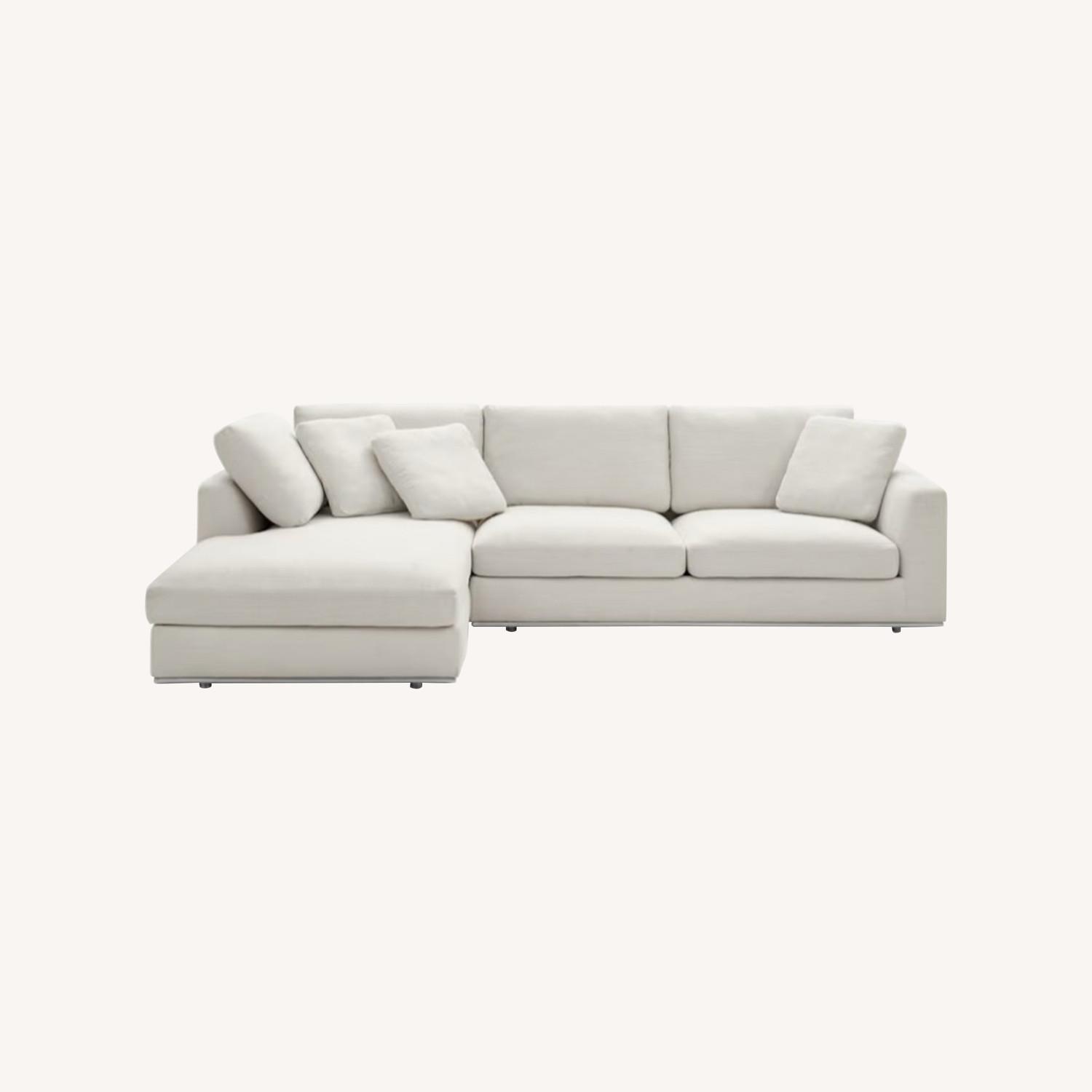 Castlery White Fabric Chaise Lounge - image-0