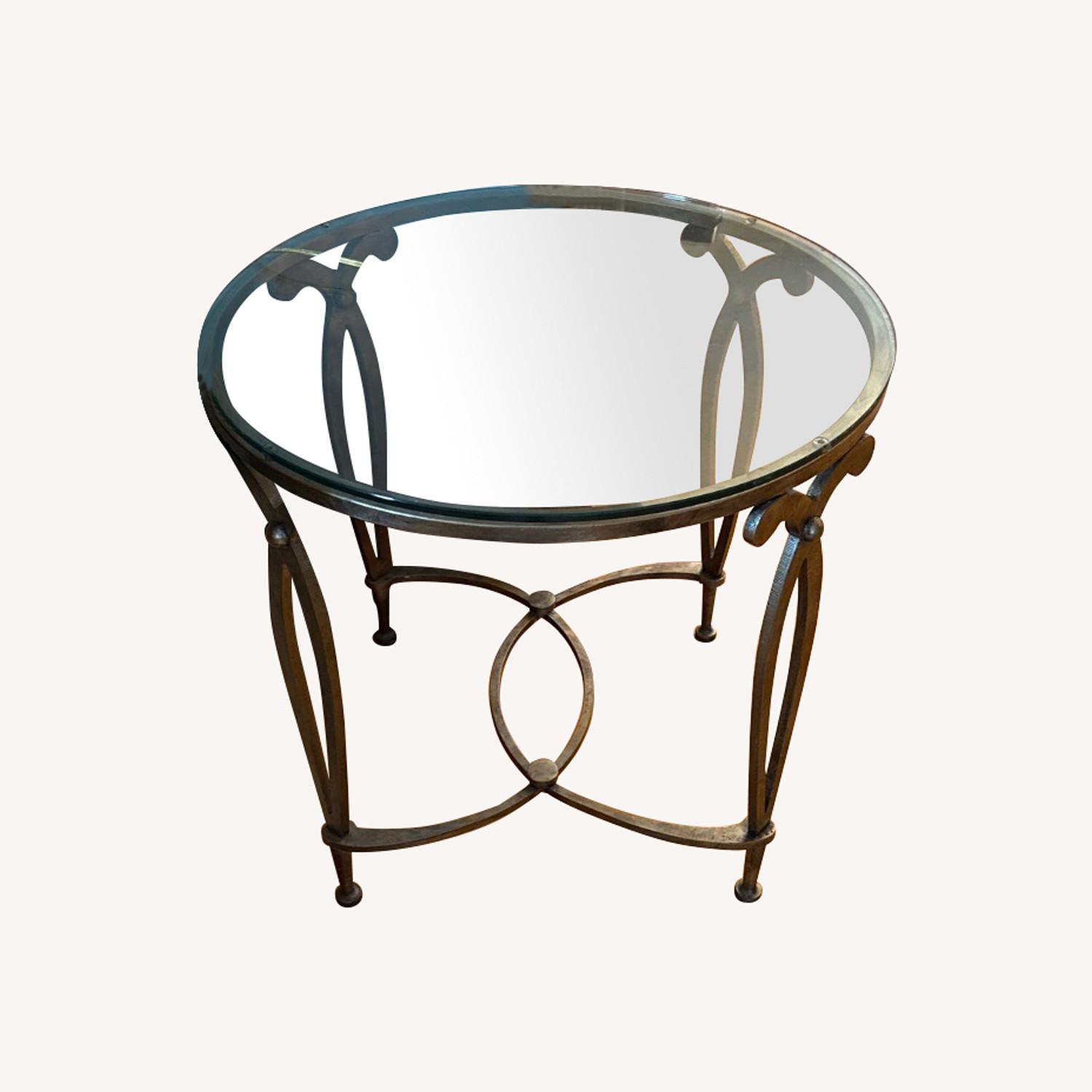 Silver Metal Side Table - image-0