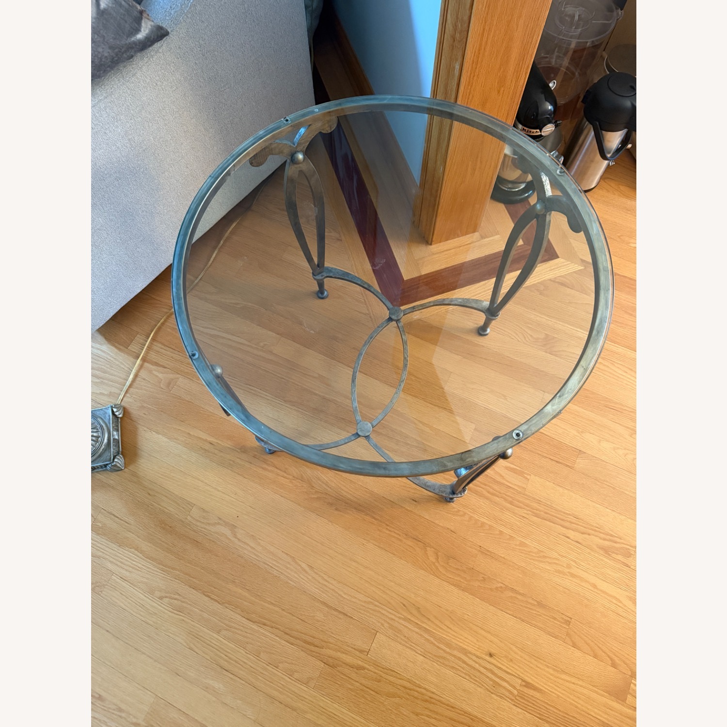 Silver Metal Side Table - image-4