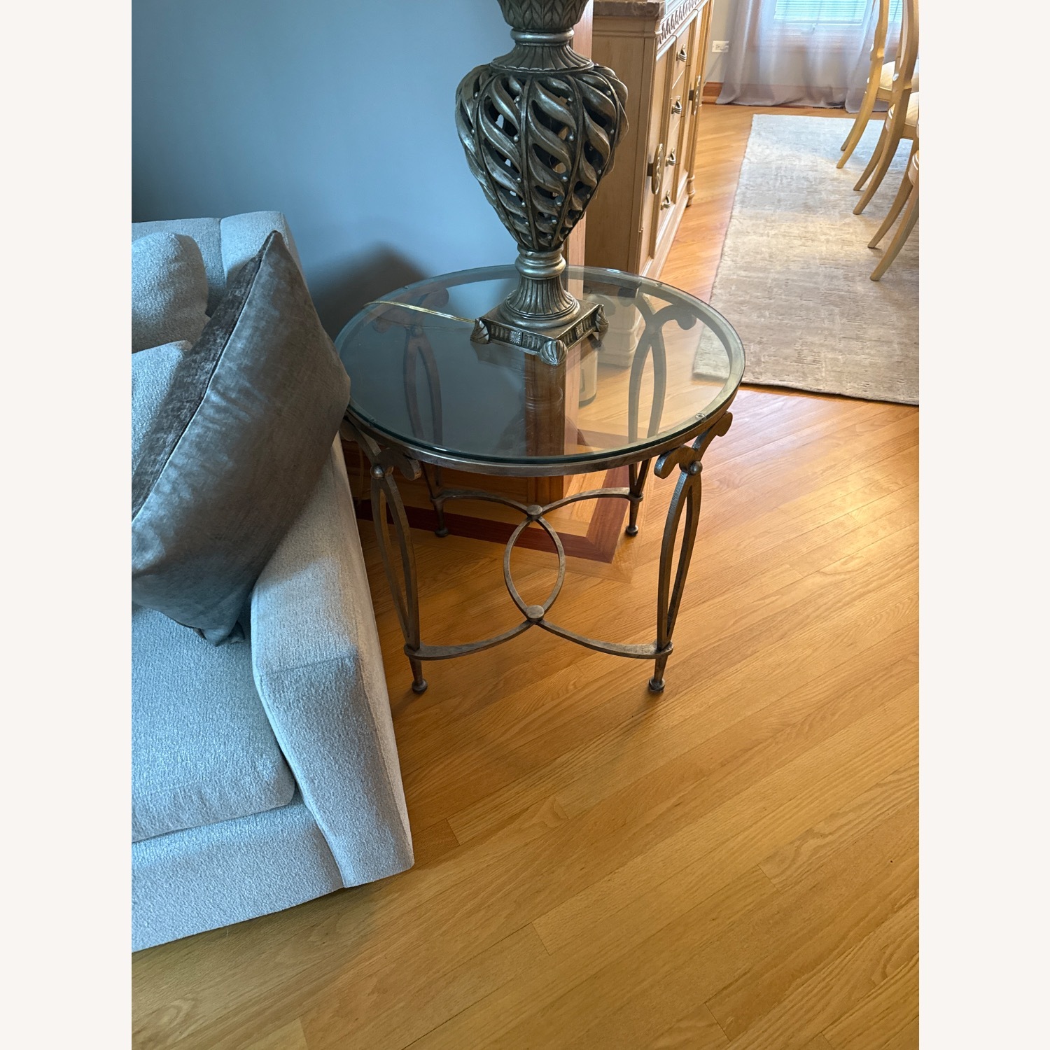 Silver Metal Side Table - image-1