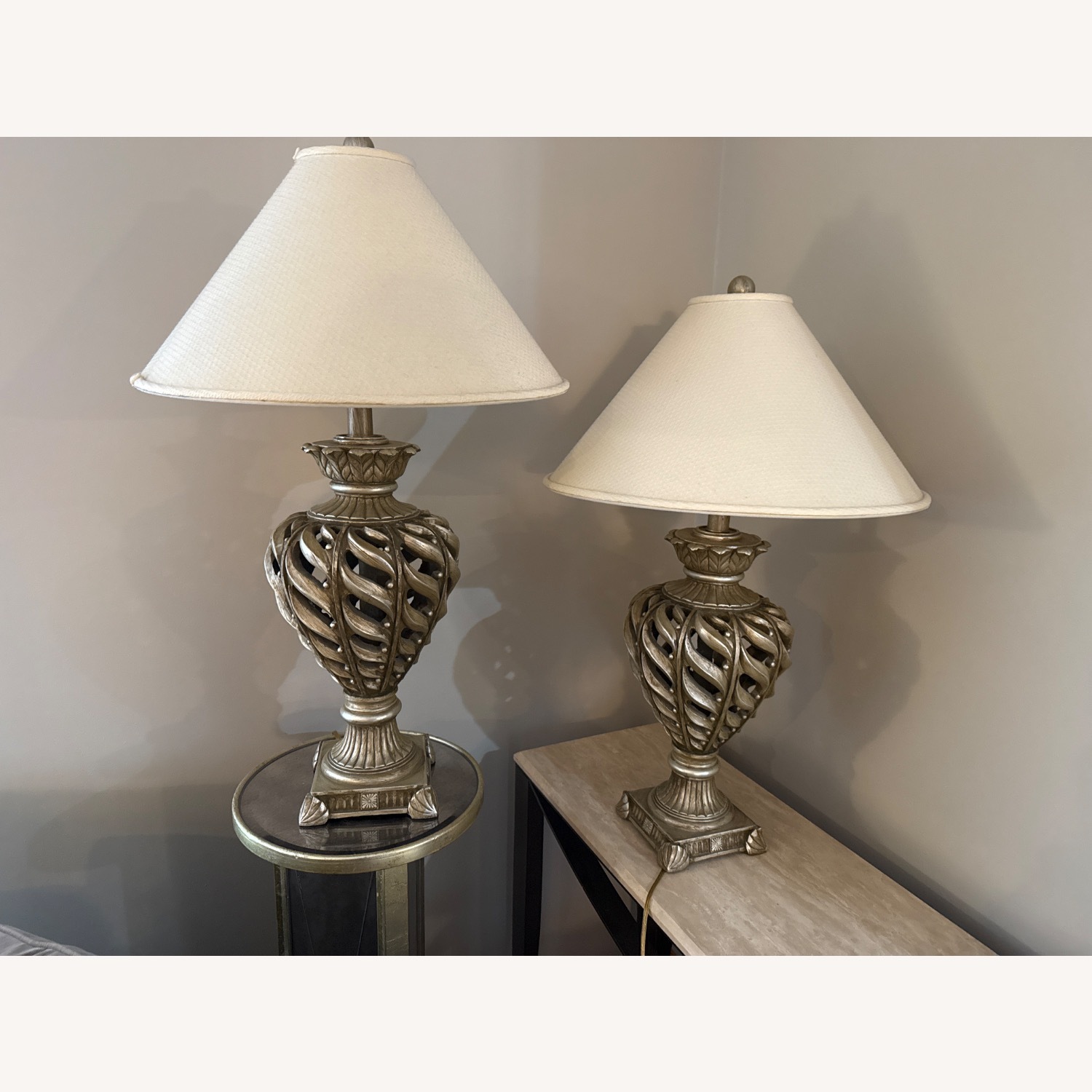Bernhardt Furniture Silver Metal Table Lamps - image-2