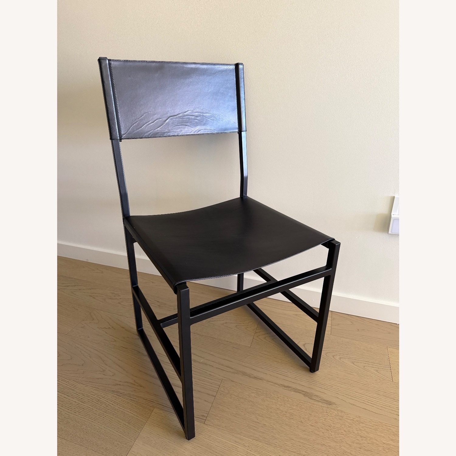 Pottery Barn Hardy Leather and Metal Dining Chairs - image-1