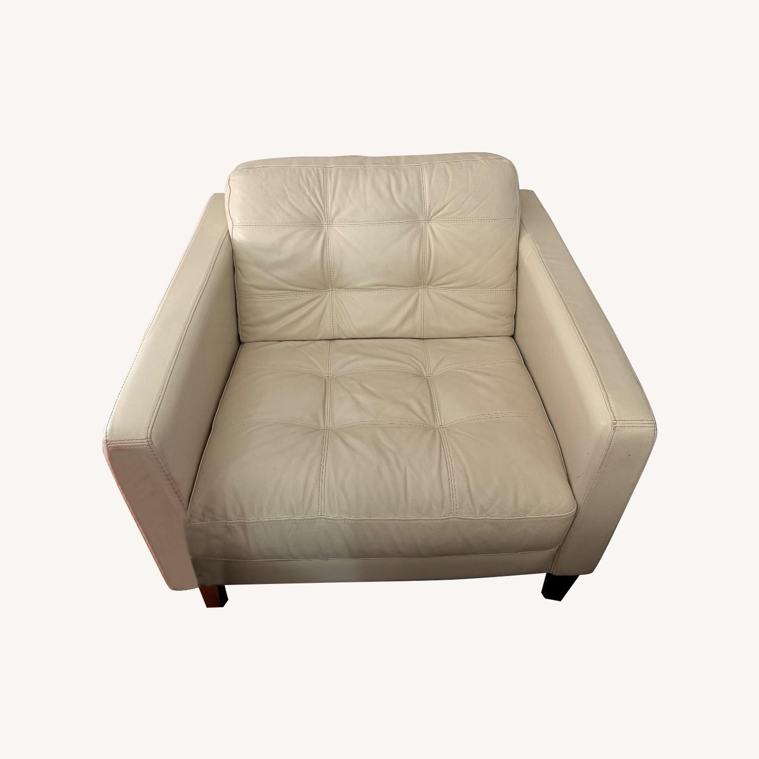 Macy's Wide Leather Chair - image-0