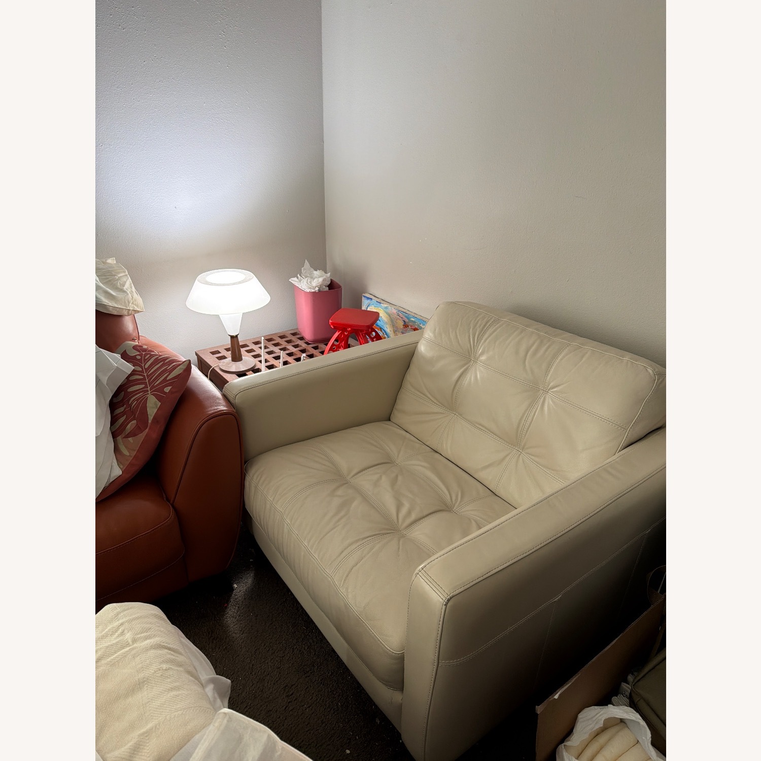 Macy's Wide Leather Chair - image-2