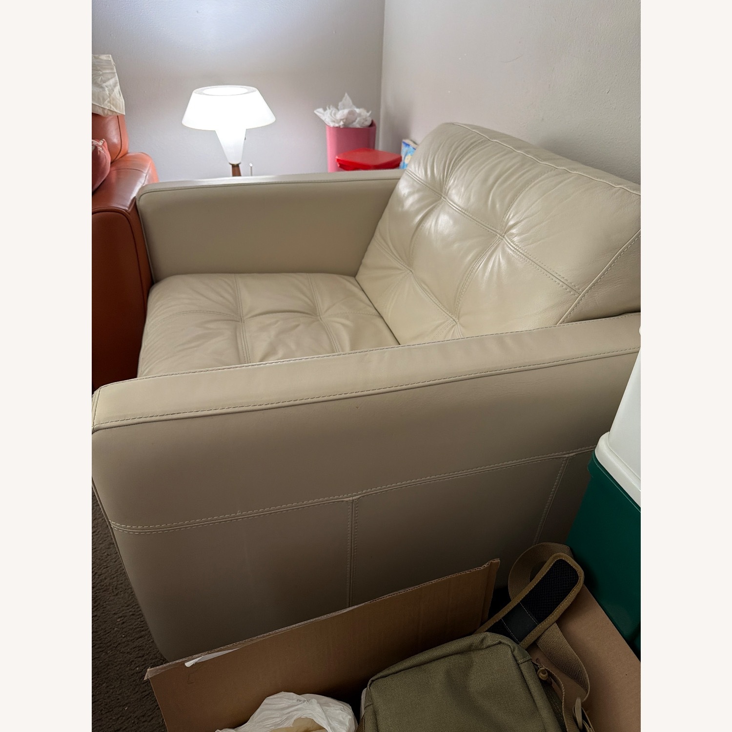Macy's Wide Leather Chair - image-3