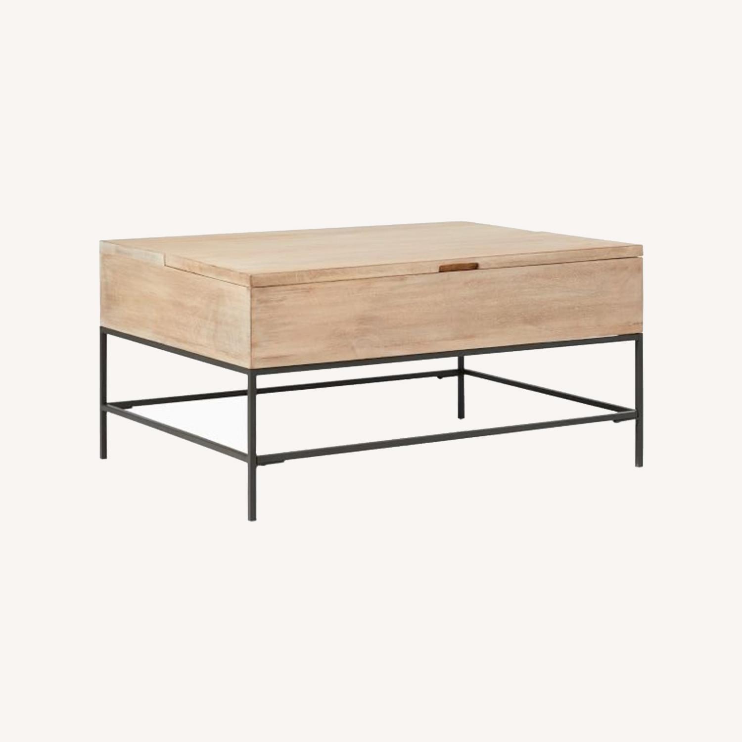 West Elm White Storage Pop-Up Coffee Table - image-0