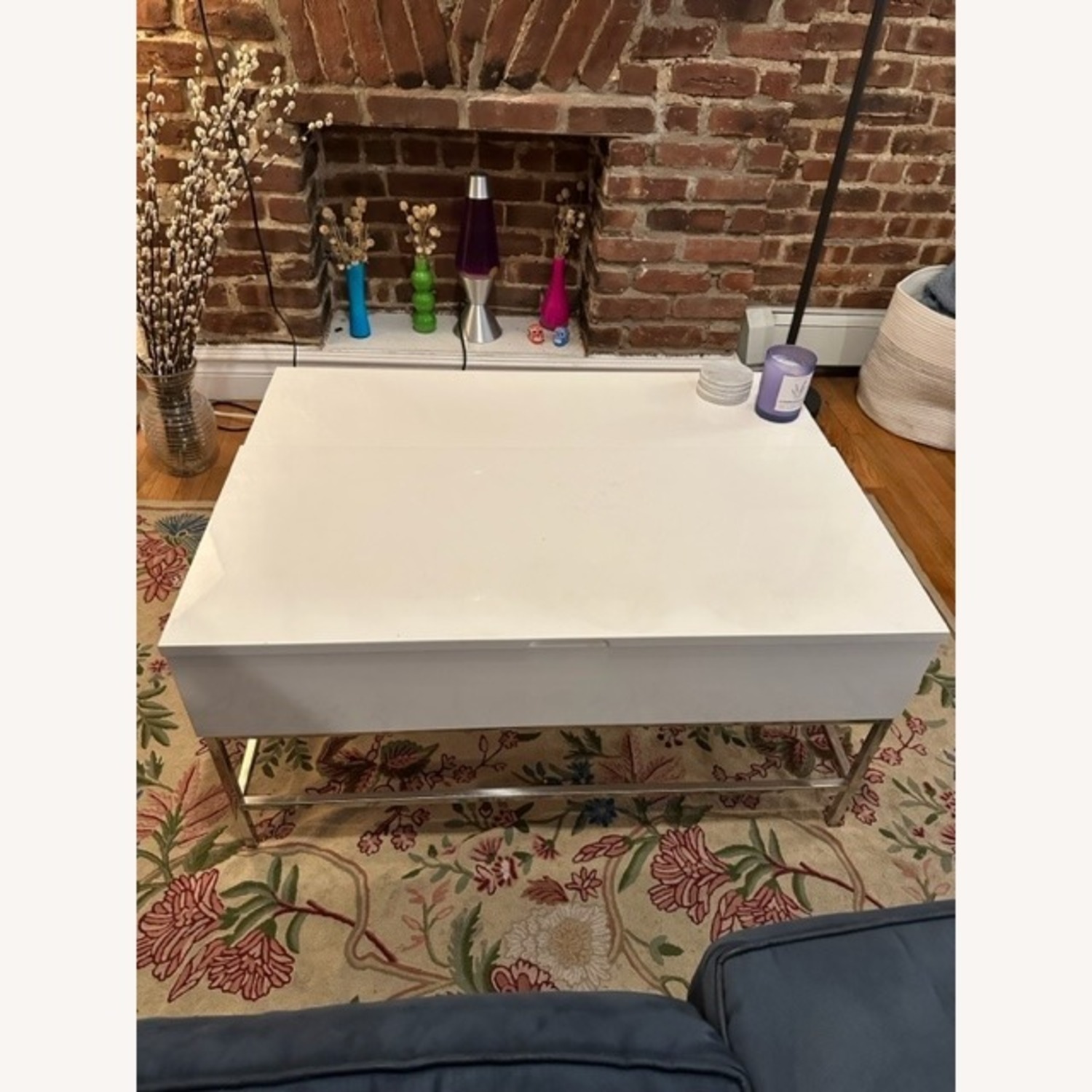 West Elm White Storage Pop-Up Coffee Table - image-5