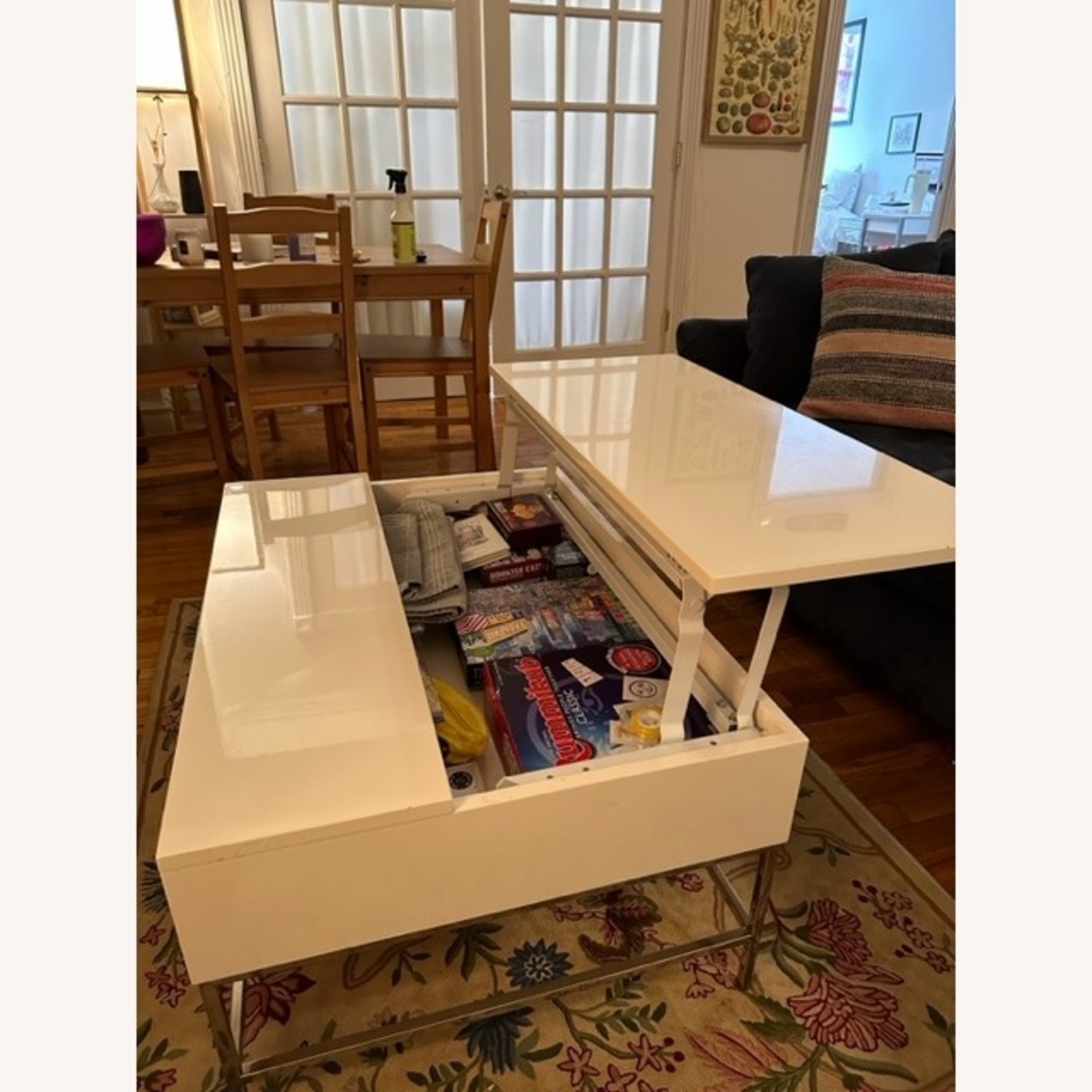 West Elm White Storage Pop-Up Coffee Table - image-2