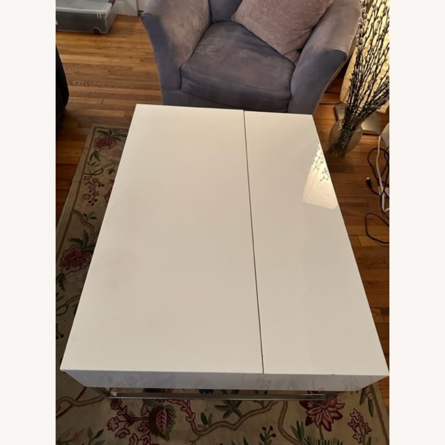 West Elm White Storage Pop-Up Coffee Table - image-3