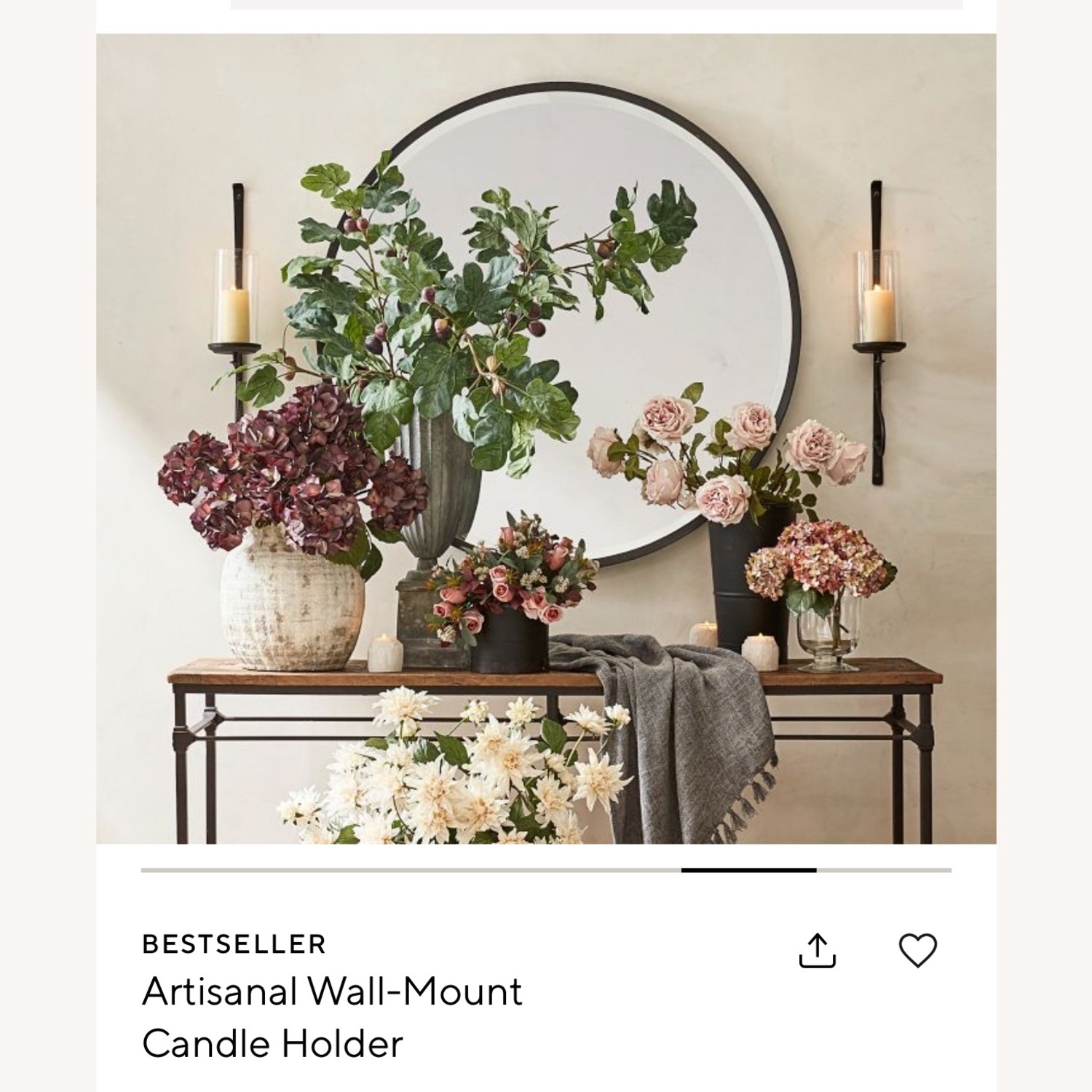 Pottery Barn Artisanal Wall Mount Candle Holders - image-2